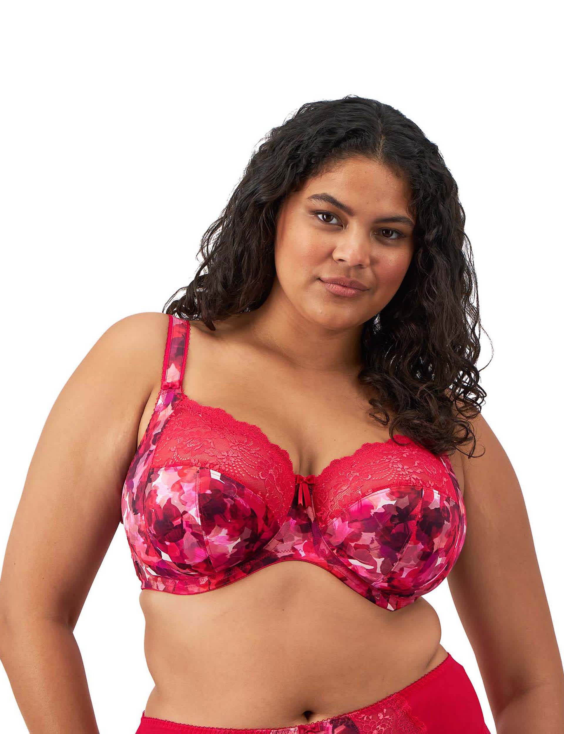 Elomi Women's Morgan Wired Full Cup Bra - 40HH - Red Mix, Red Mix