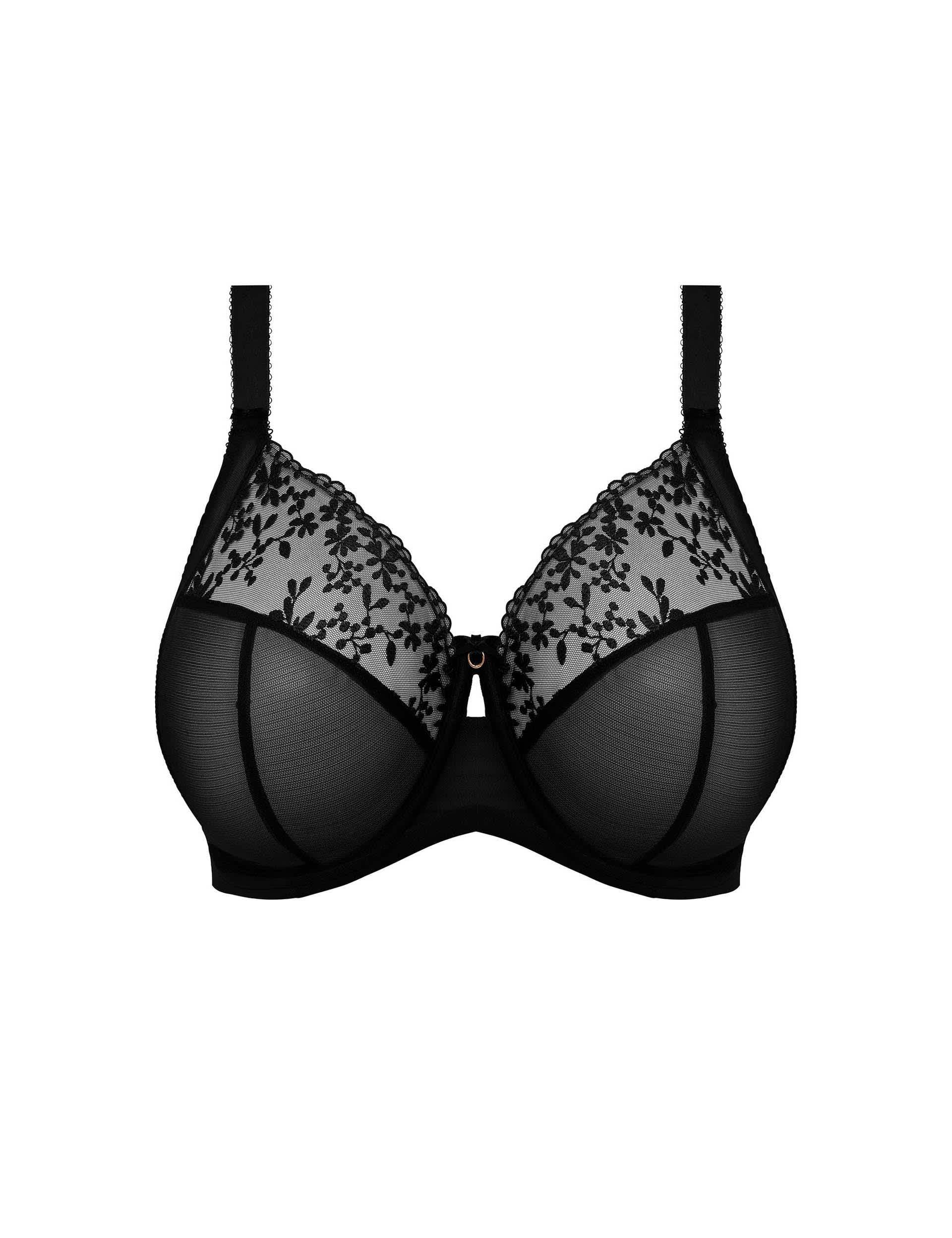 Elomi Women's Zarla Lace Wired Full Cup Bra - 38HH - Black, Black