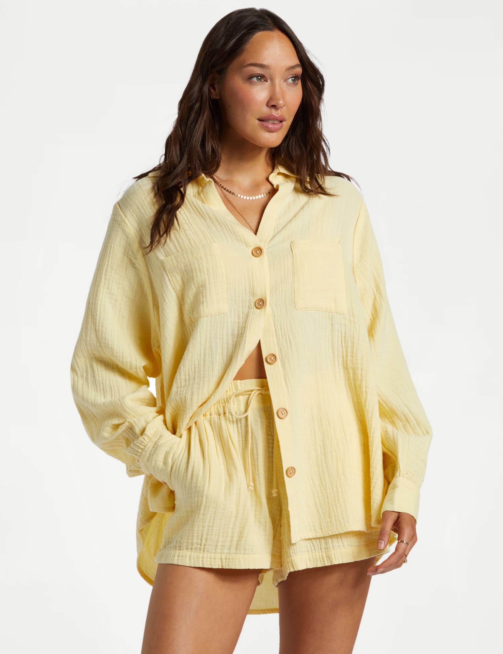 Billabong Women's Swell Pure Cotton Beach Cover Up Shirt