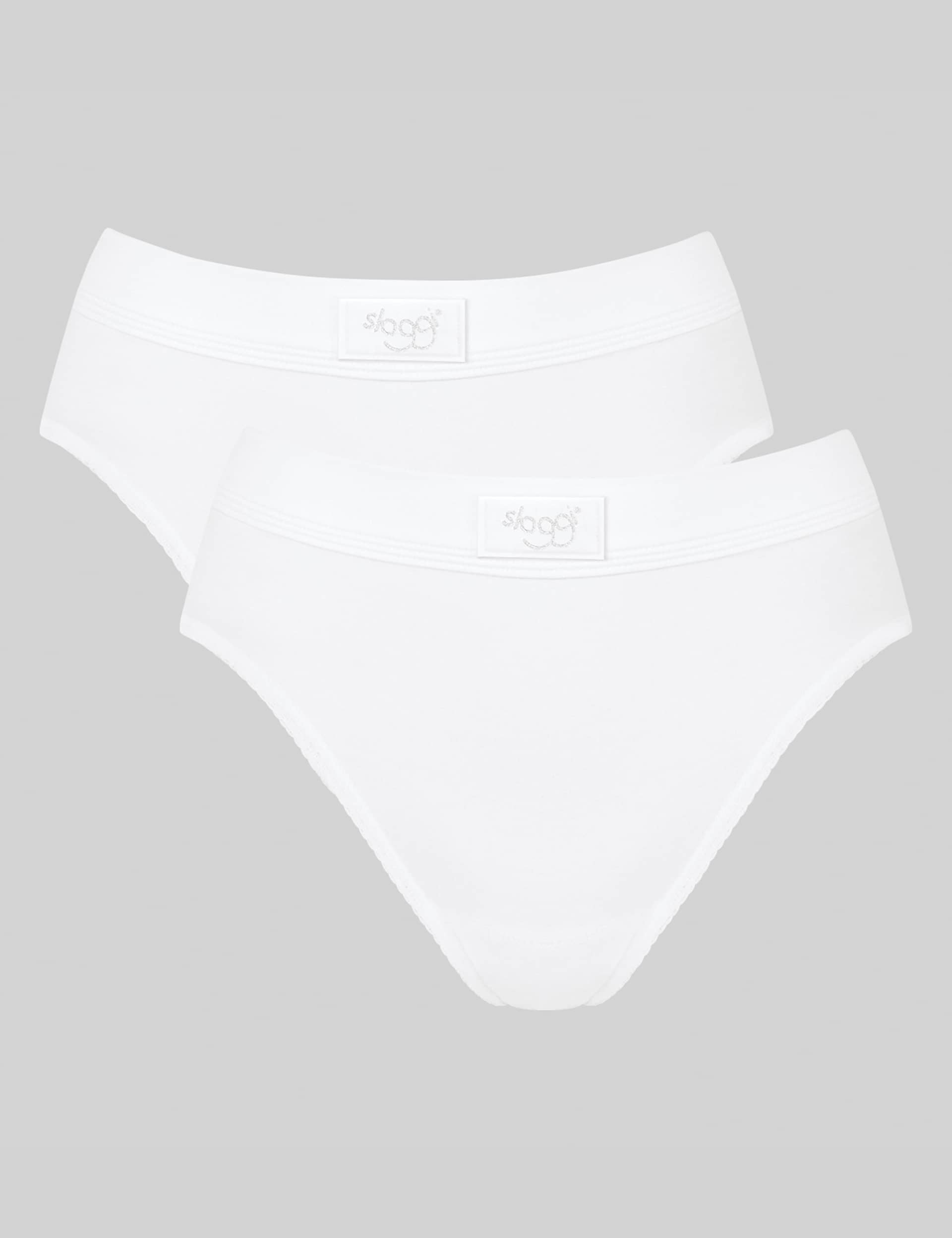 Sloggi Women's 2pk Double Comfort Cotton High-Leg Briefs - 14 - White, White,Black