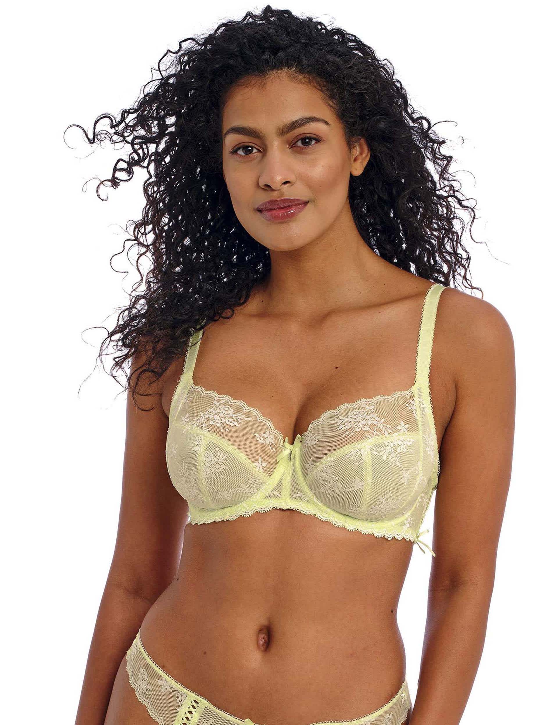 Freya Women's Offbeat Decadence Wired Side Support Bra - 34G - Lime, Lime