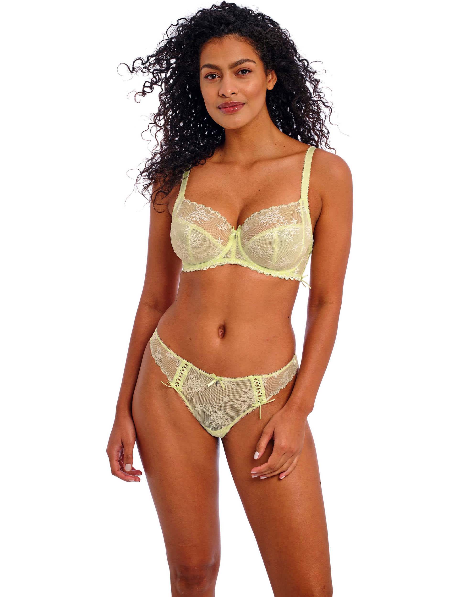 Freya Women's Offbeat Decadence Lace Bikini Knickers - M - Lime, Lime