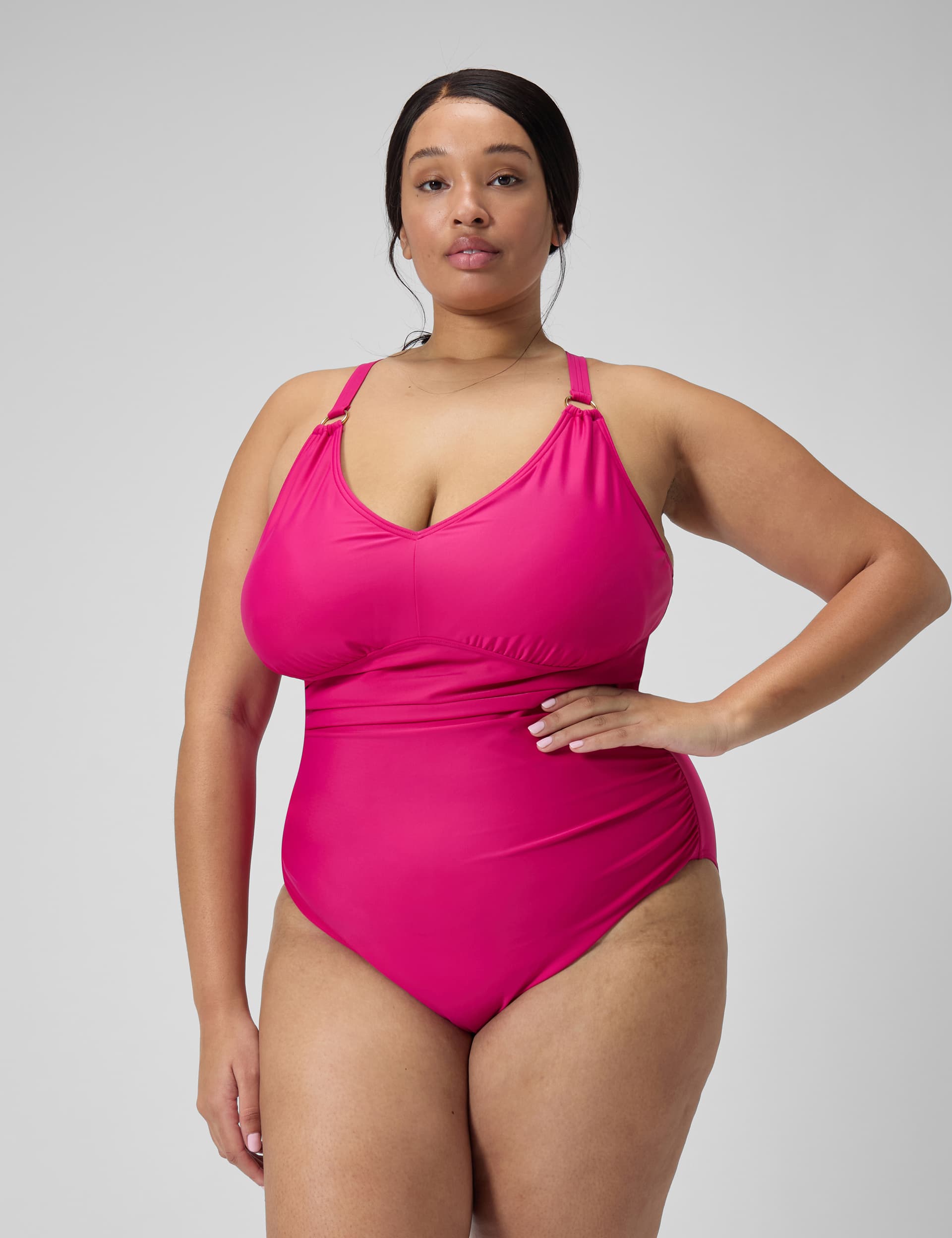 Speedo Women's Curve Tummy Control V-Neck Swimsuit