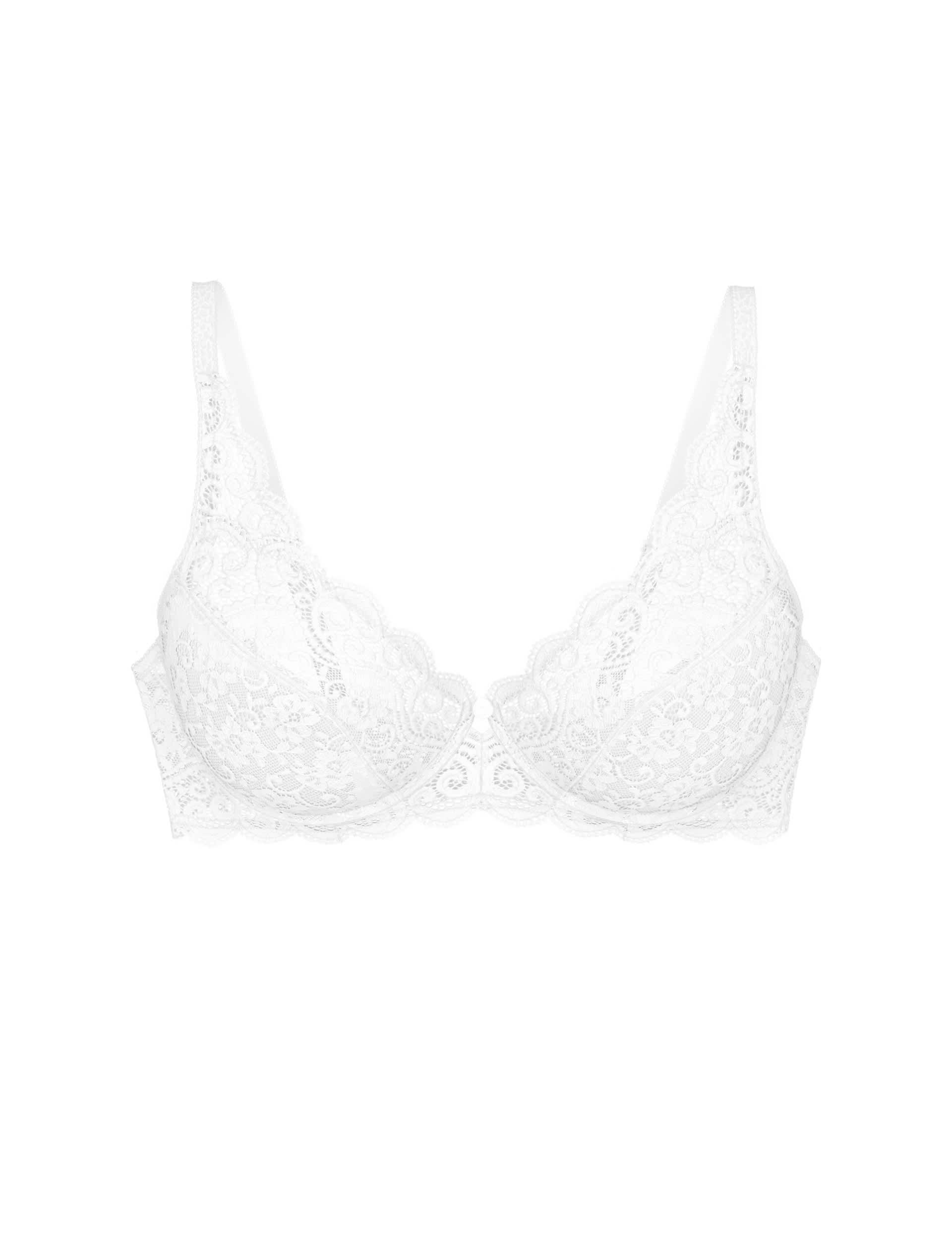 Triumph Women's Amourette W Wired Bra (B-G) - 38DD - White, Black,Biscuit,White