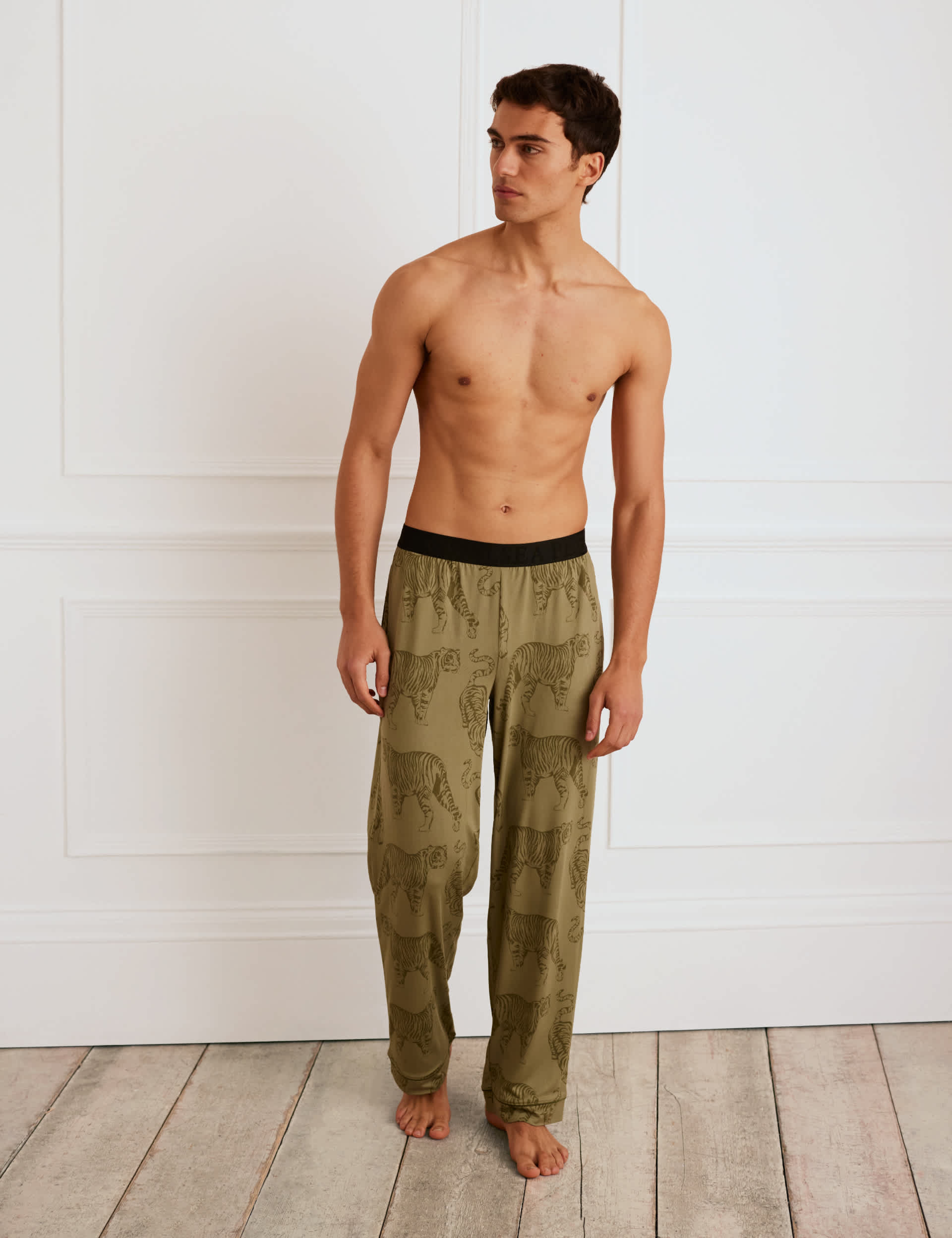 Chelsea Peers Men's Printed Pyjama Bottoms - L - Khaki Mix, Khaki Mix