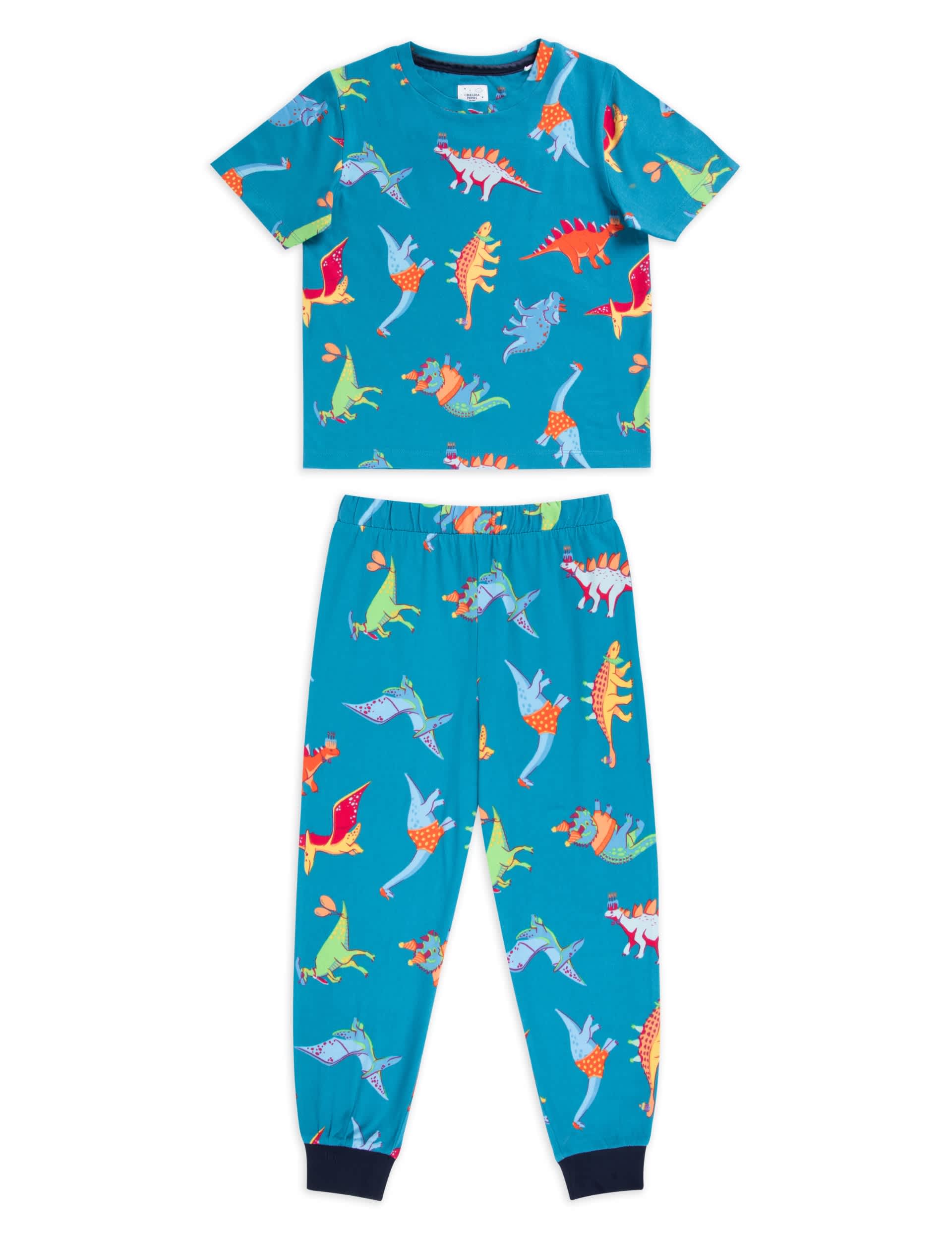 Chelsea Peers Dinosaur Pyjamas (1-12 Yrs) - 9-10Y - Blue Mix, Blue Mix