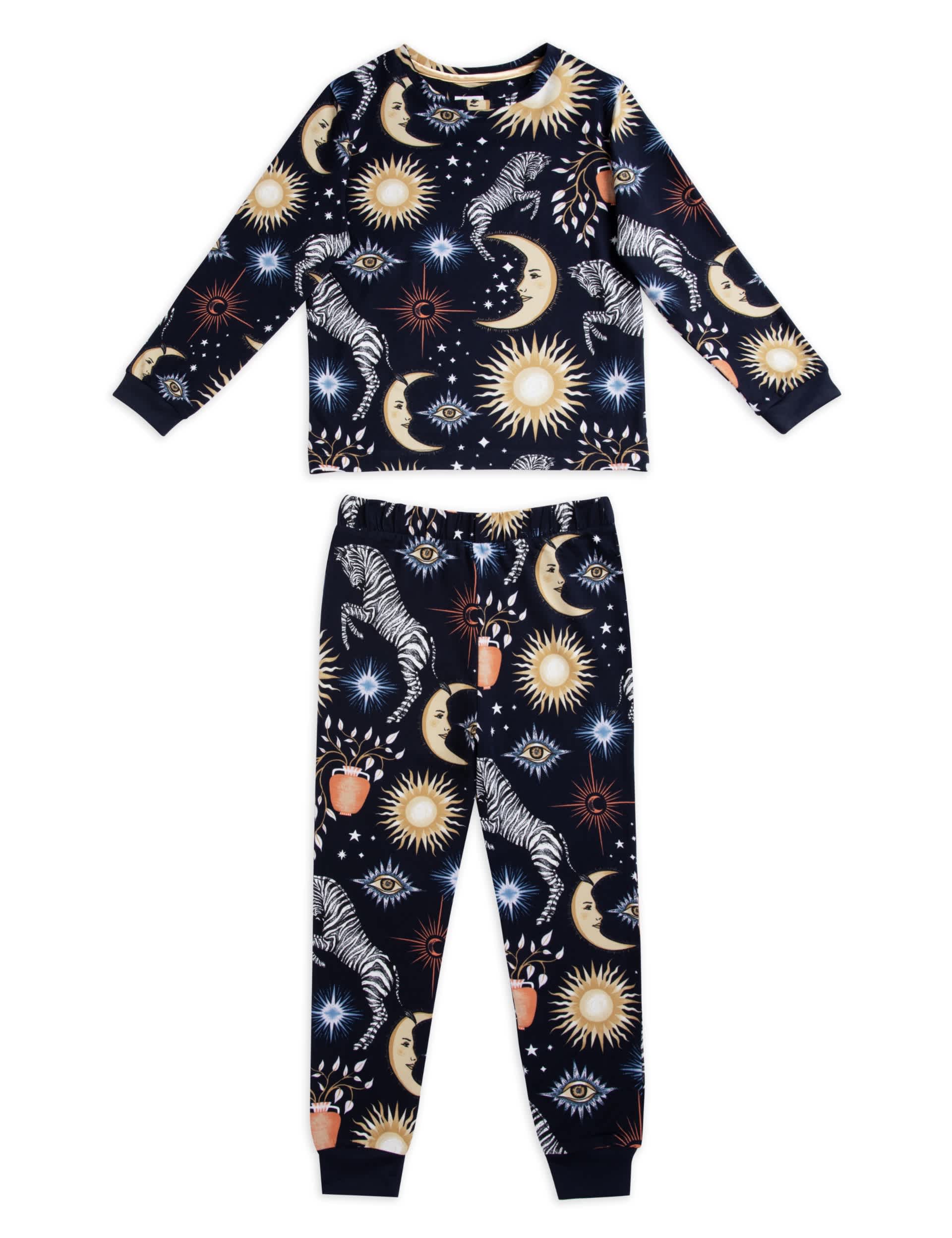 Chelsea Peers Celestial Print Pyjamas (1-12 Yrs) - 5-6 Y - Navy Mix, Navy Mix