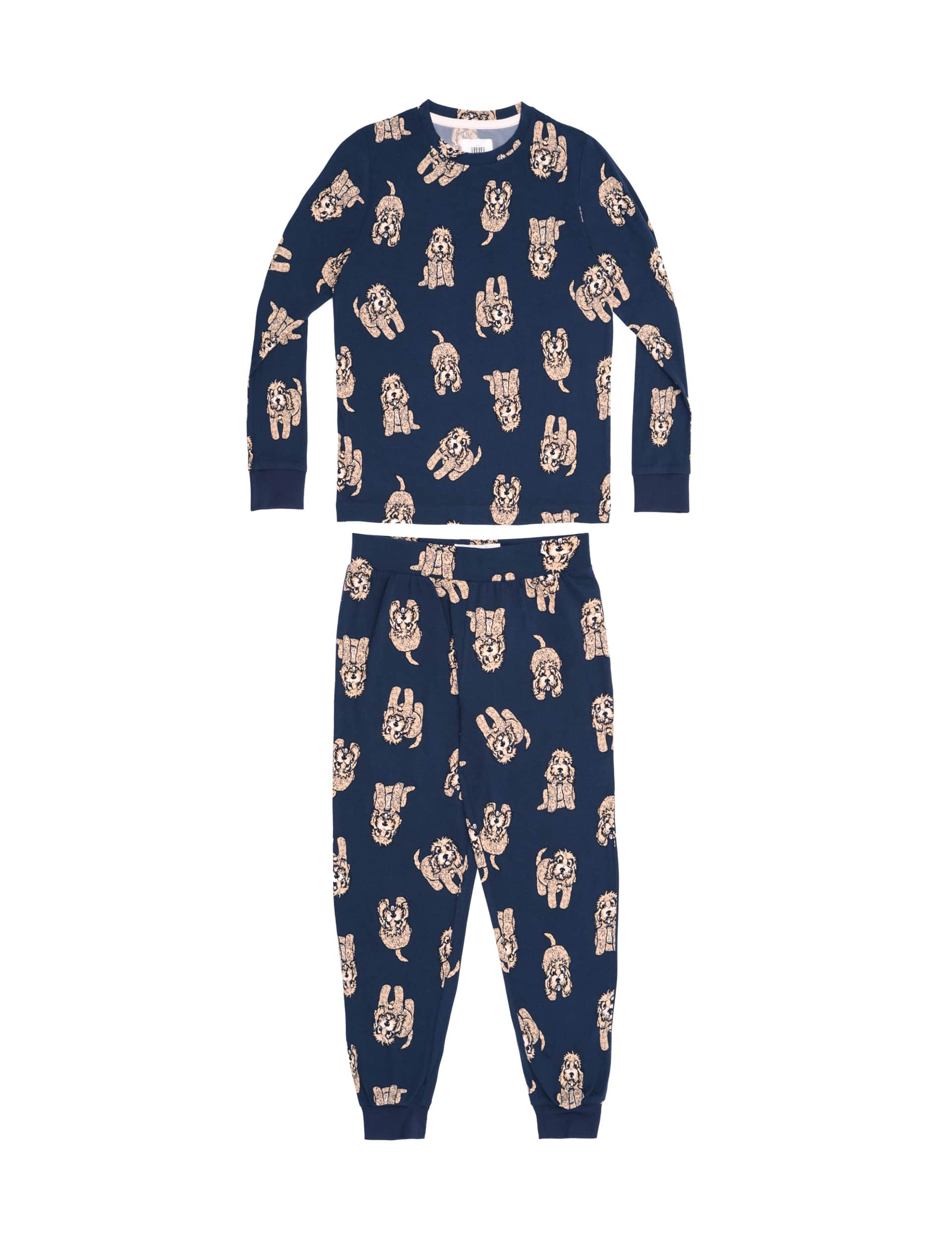 Chelsea Peers Dog Print Pyjamas (1-12 Yrs) - 5-6 Y - Navy Mix, Navy Mix