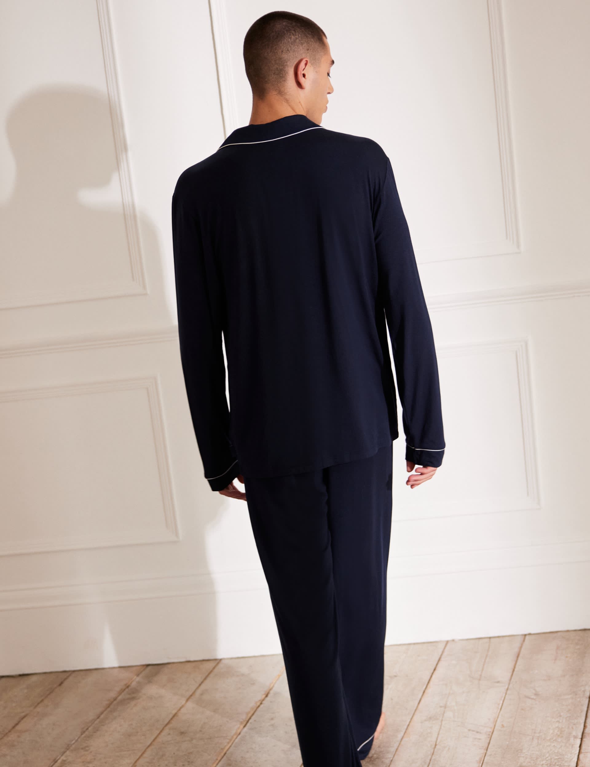 Chelsea Peers Men's Modal Rich Pyjama Set - XXL - Navy, Navy