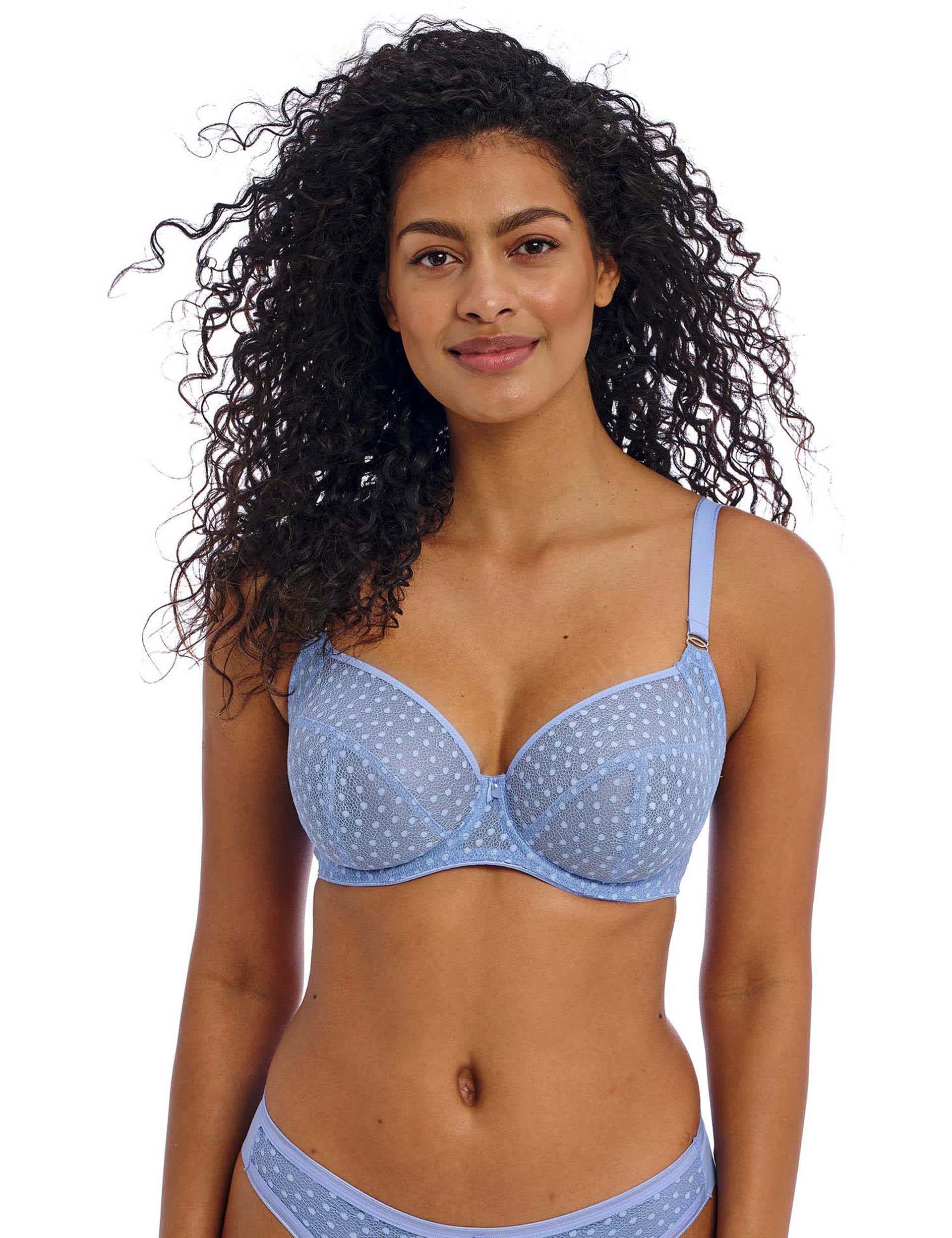 Freya Women's Starlight Wired Side Support Balcony Bra D-G - 34G - Blue, Blue,Rose