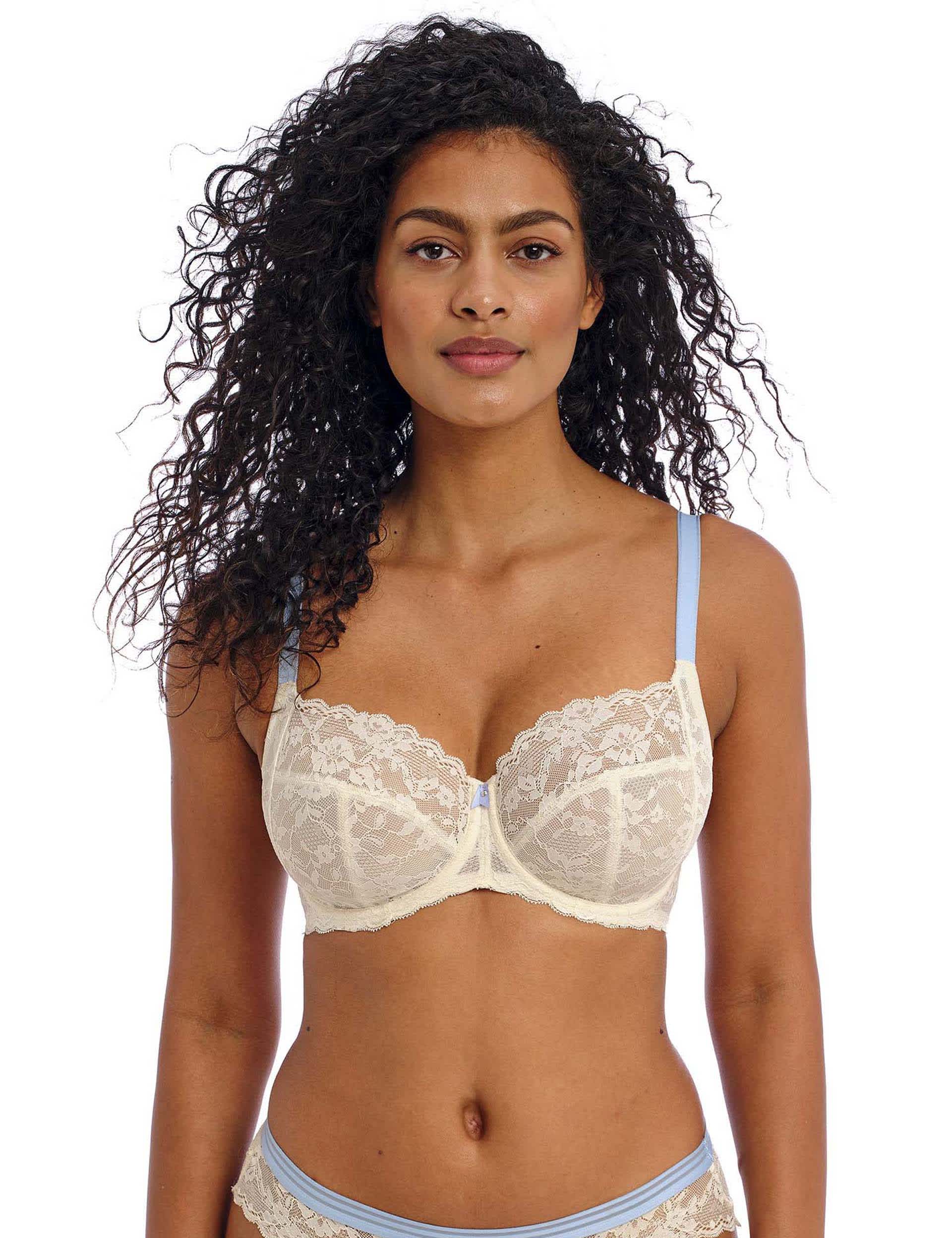 Freya Women's Offbeat Wired Side Support Bra D-K - 34G - White Mix, White Mix,White,Black,Beige