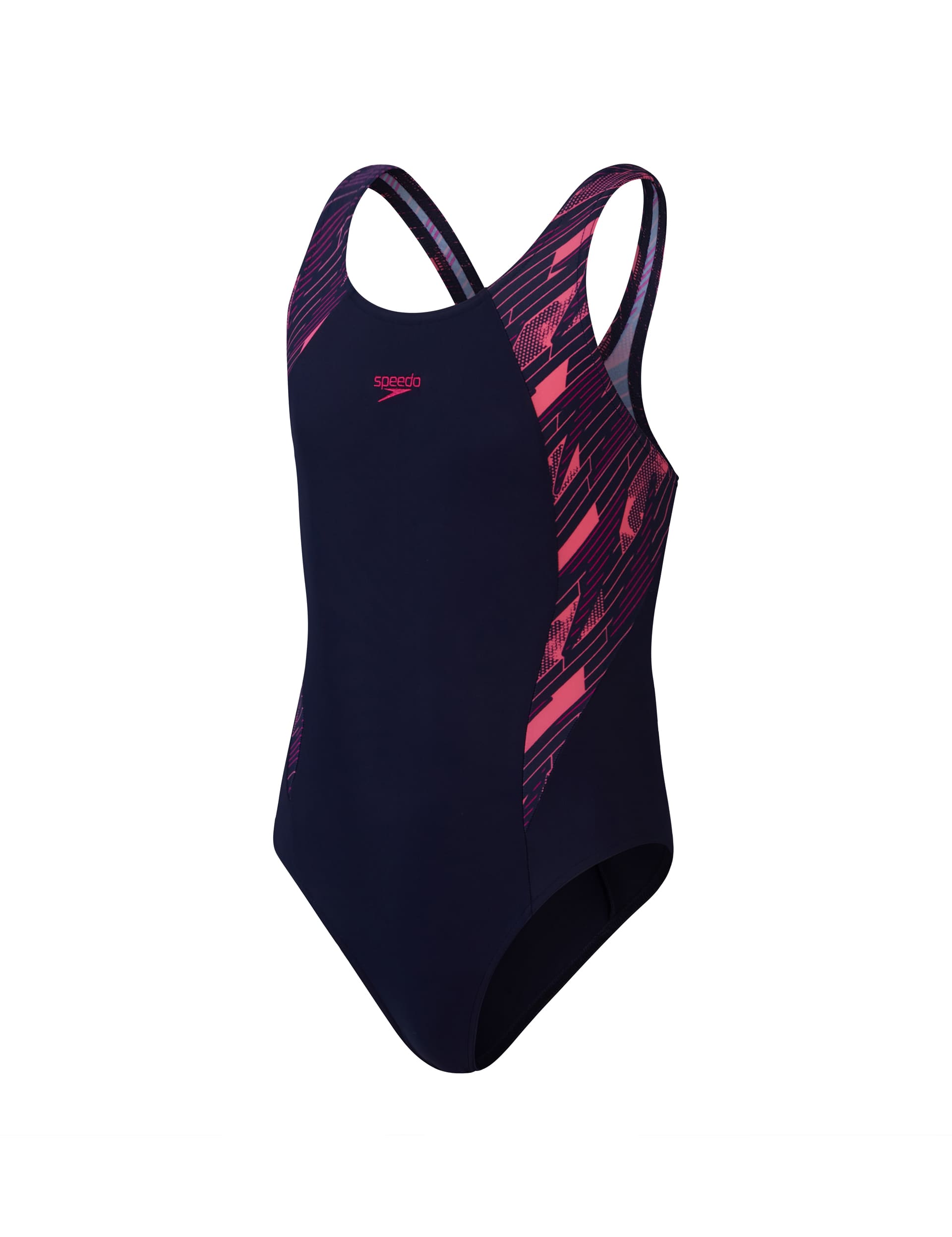 Speedo Girls Hyperboom Splice Swimsuit (5-16 Yrs) - 9-10Y - Pink Mix, Pink Mix