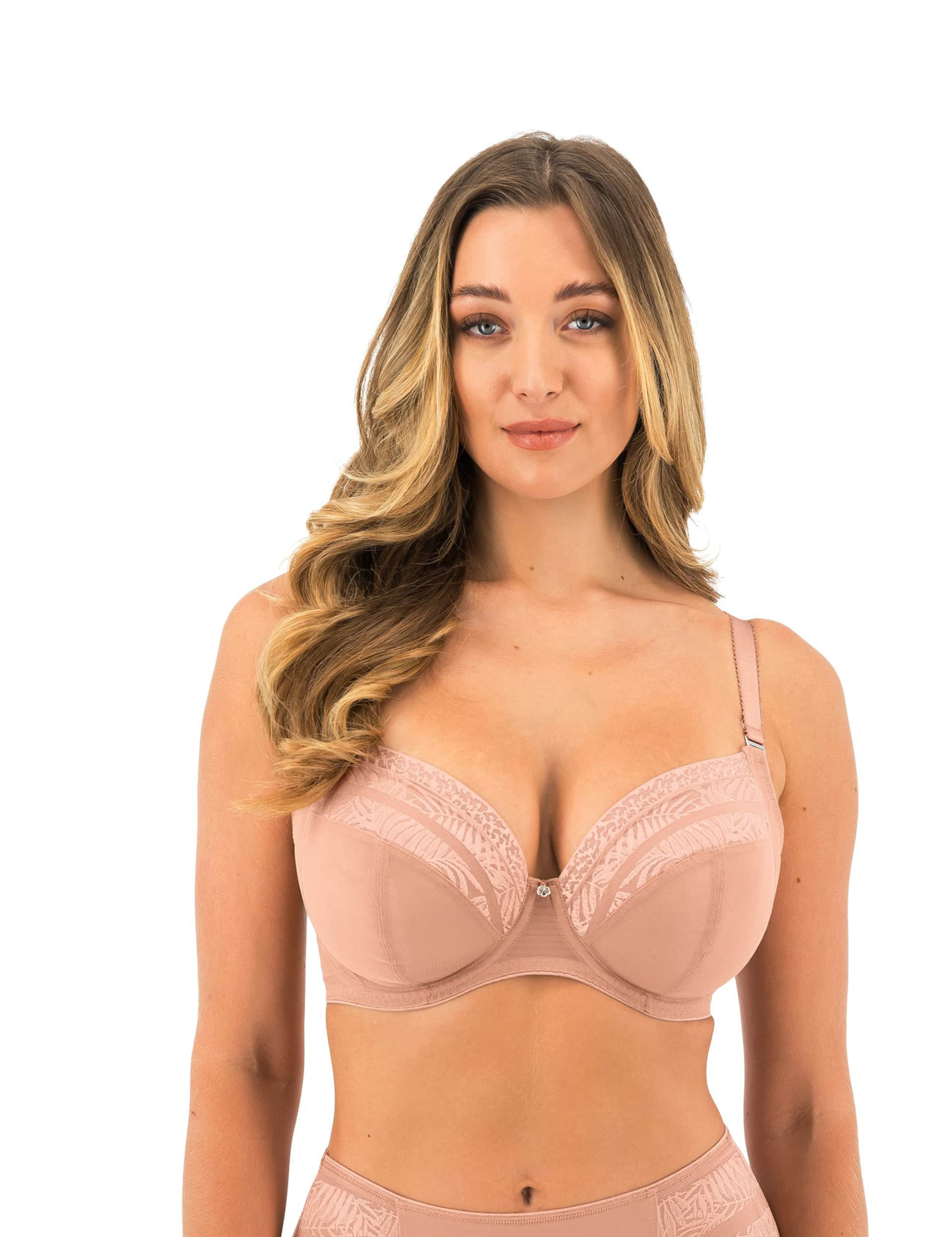 Fantasie Women's Devote Lace Wired Side Support Plunge Bra - 36DD - Beige, Beige,Black