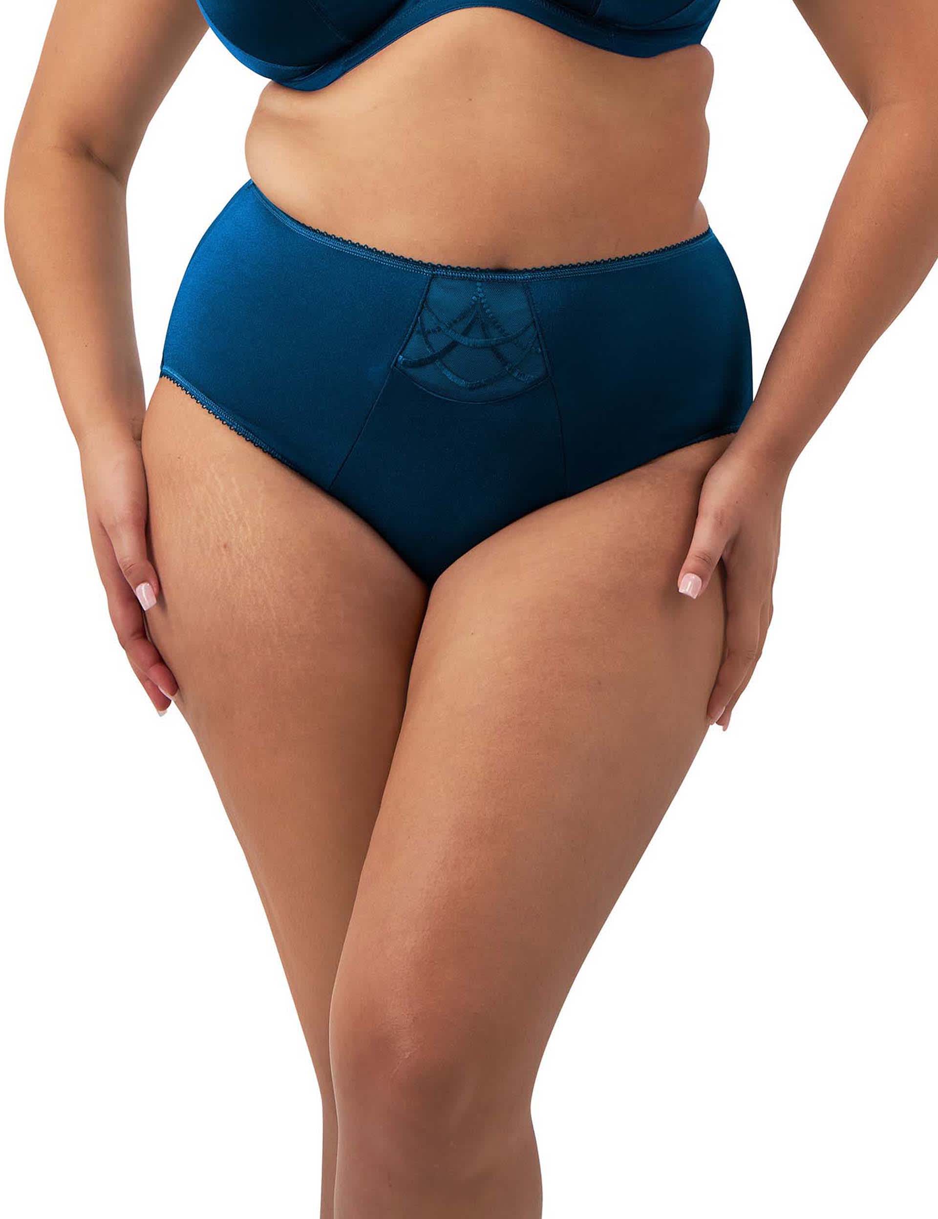 Elomi Women's Cate Embroidered Full Briefs - Blue, Blue