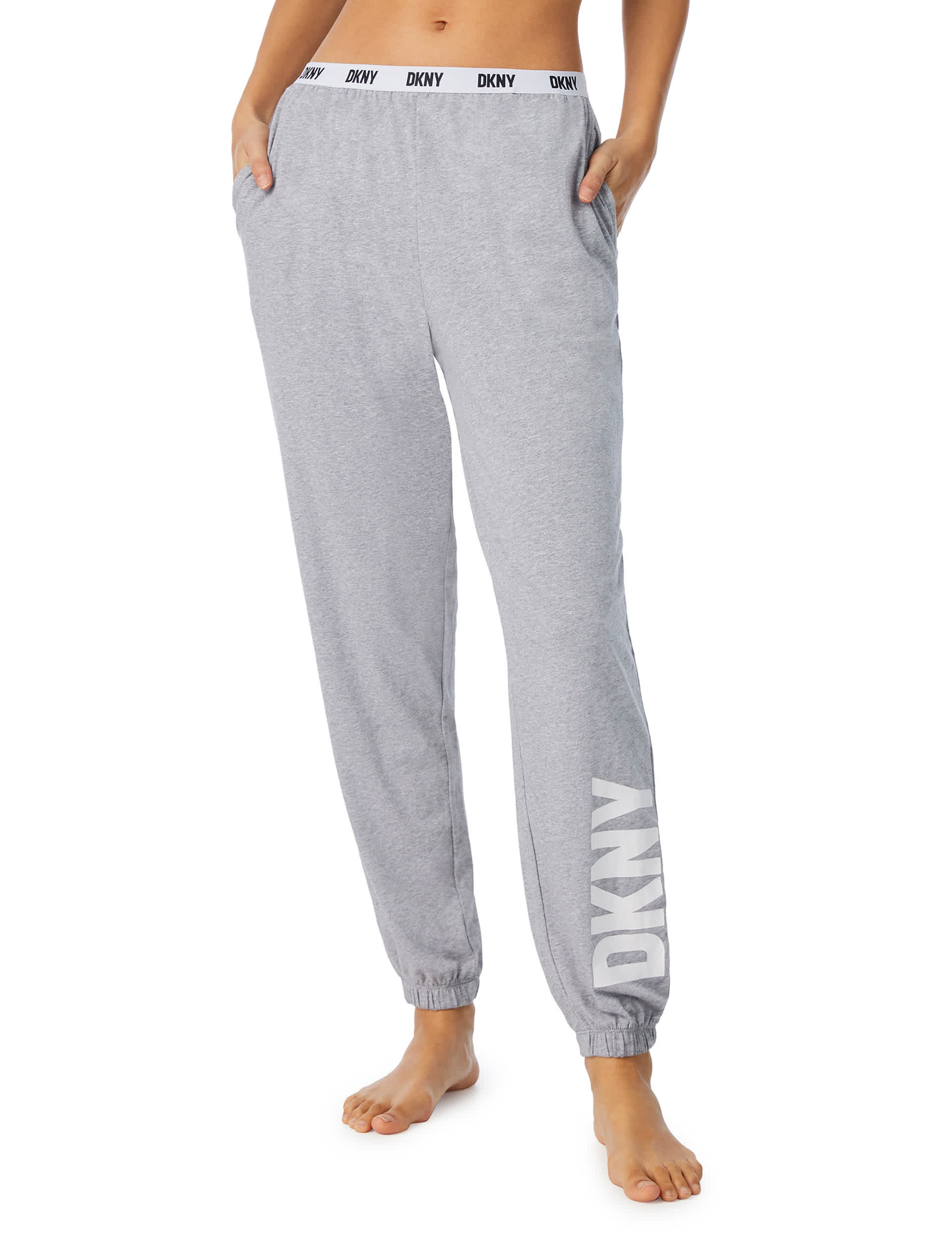 Dkny Women's Cotton Rich Logo Pyjama Bottoms - Grey Mix, Black Mix,Grey Mix