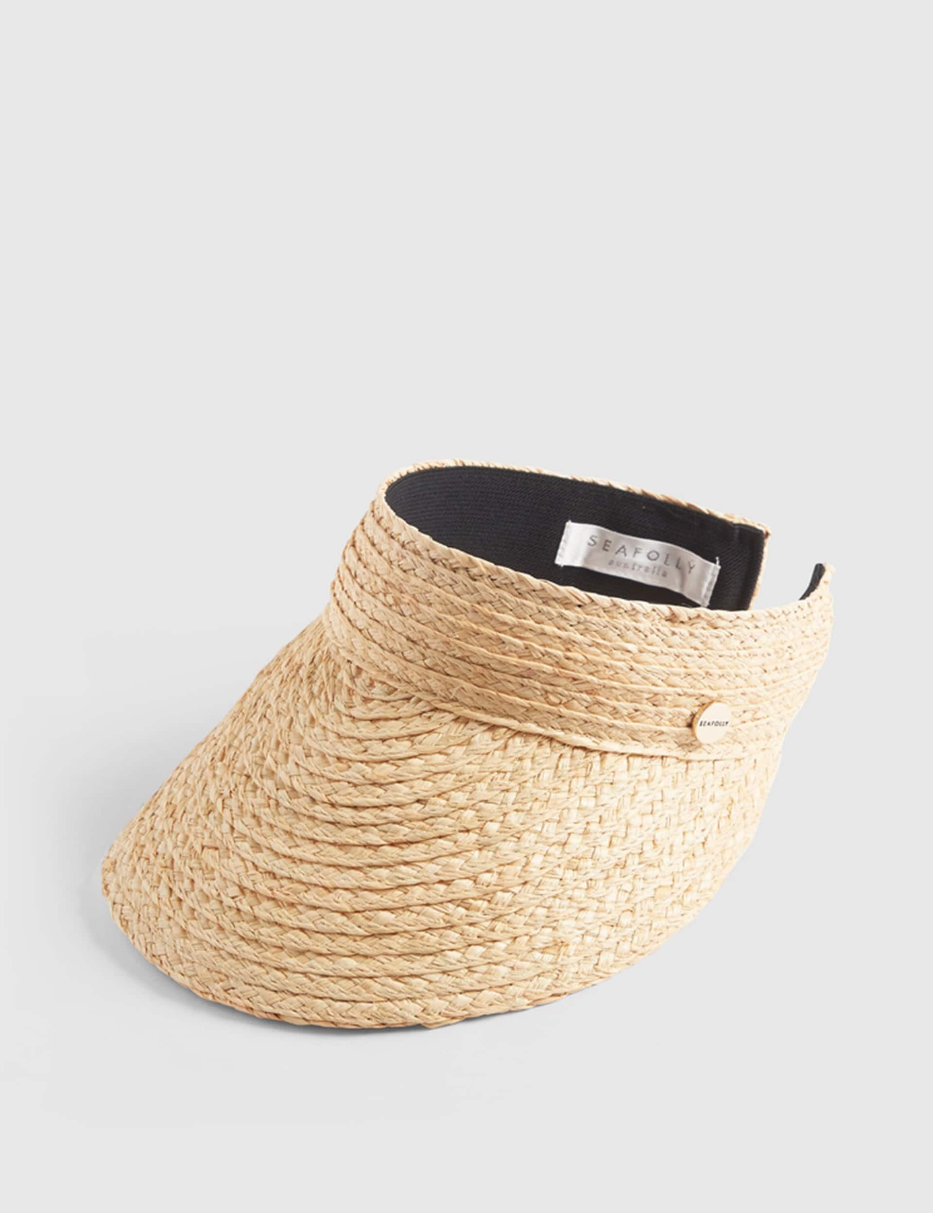 Seafolly Women's Raffia Visor - Natural, Black,Natural