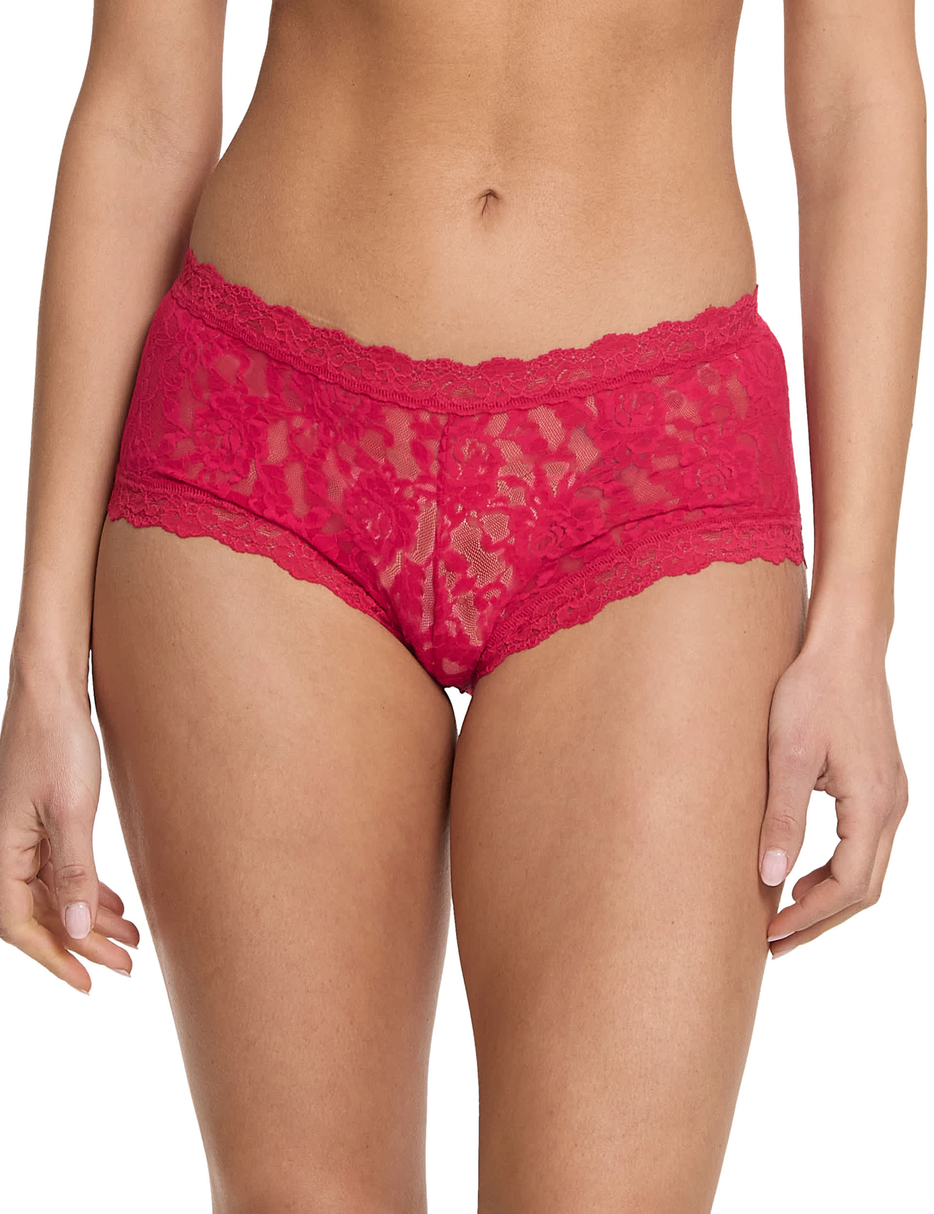 Hanky Panky Women's Lace Shorts - M - Bright Red, Bright Red