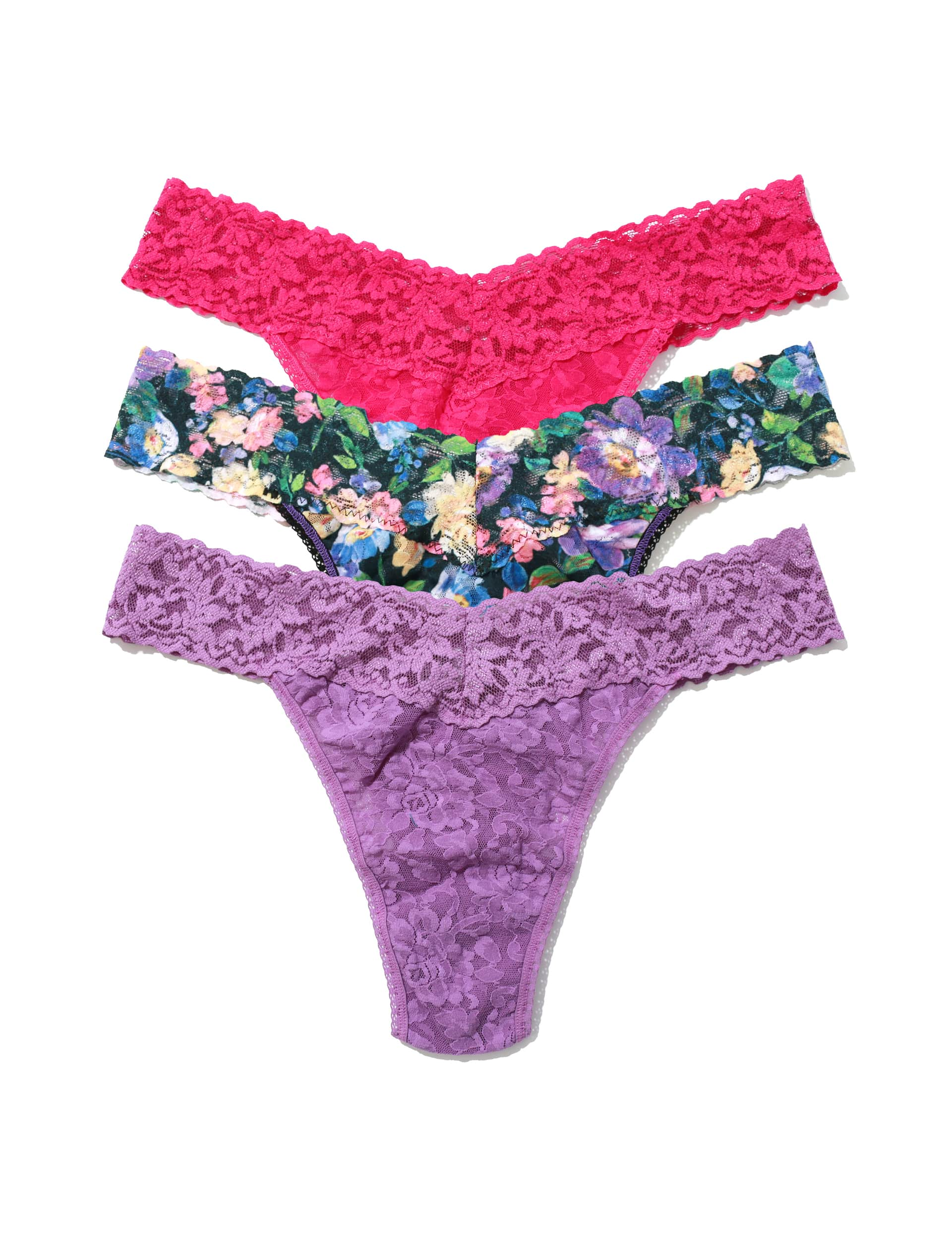 Hanky Panky Women's 3pk All Over Lace Thong - Multi, Multi