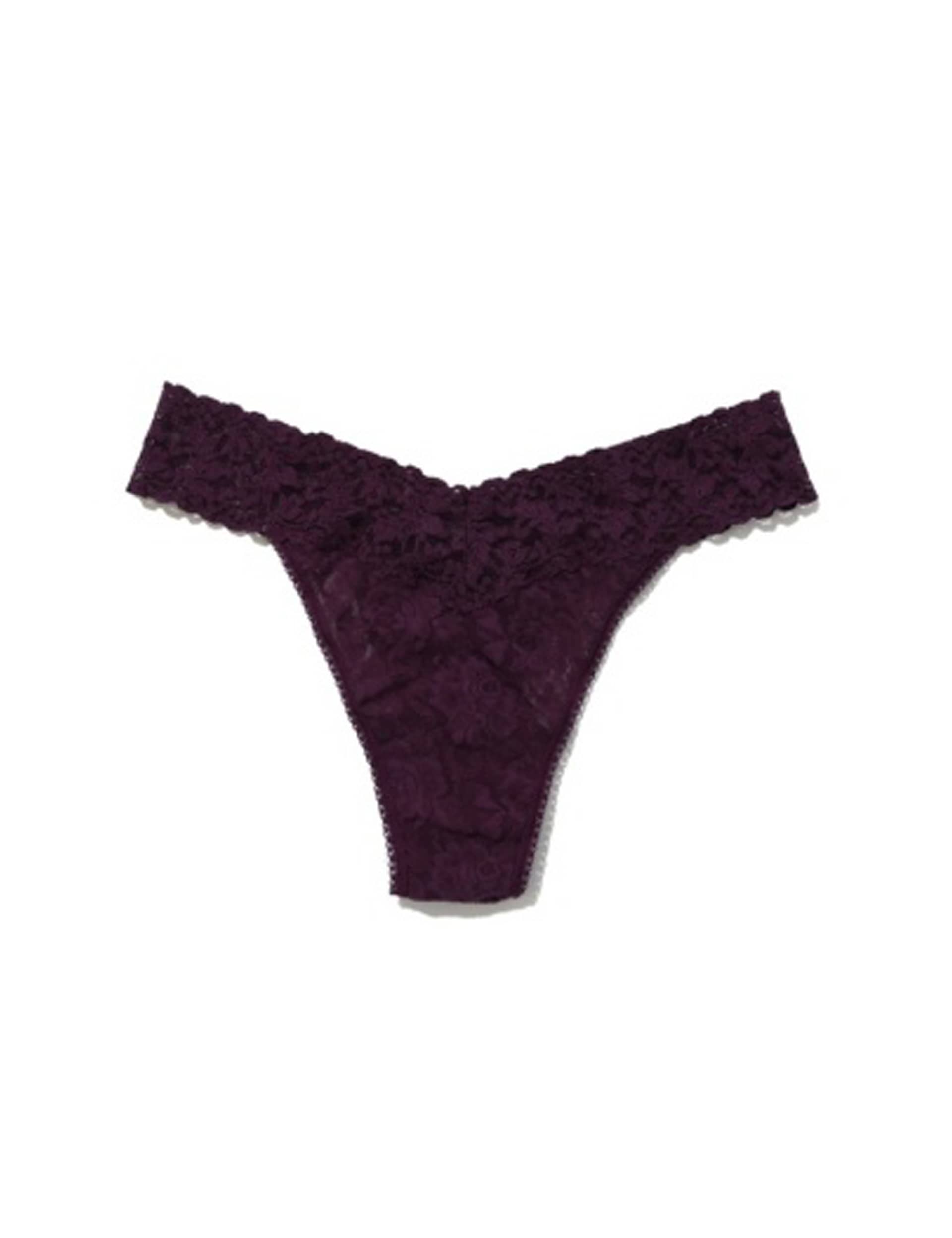 Hanky Panky Women's Original Rise Signature Lace Thong - Purple, Purple