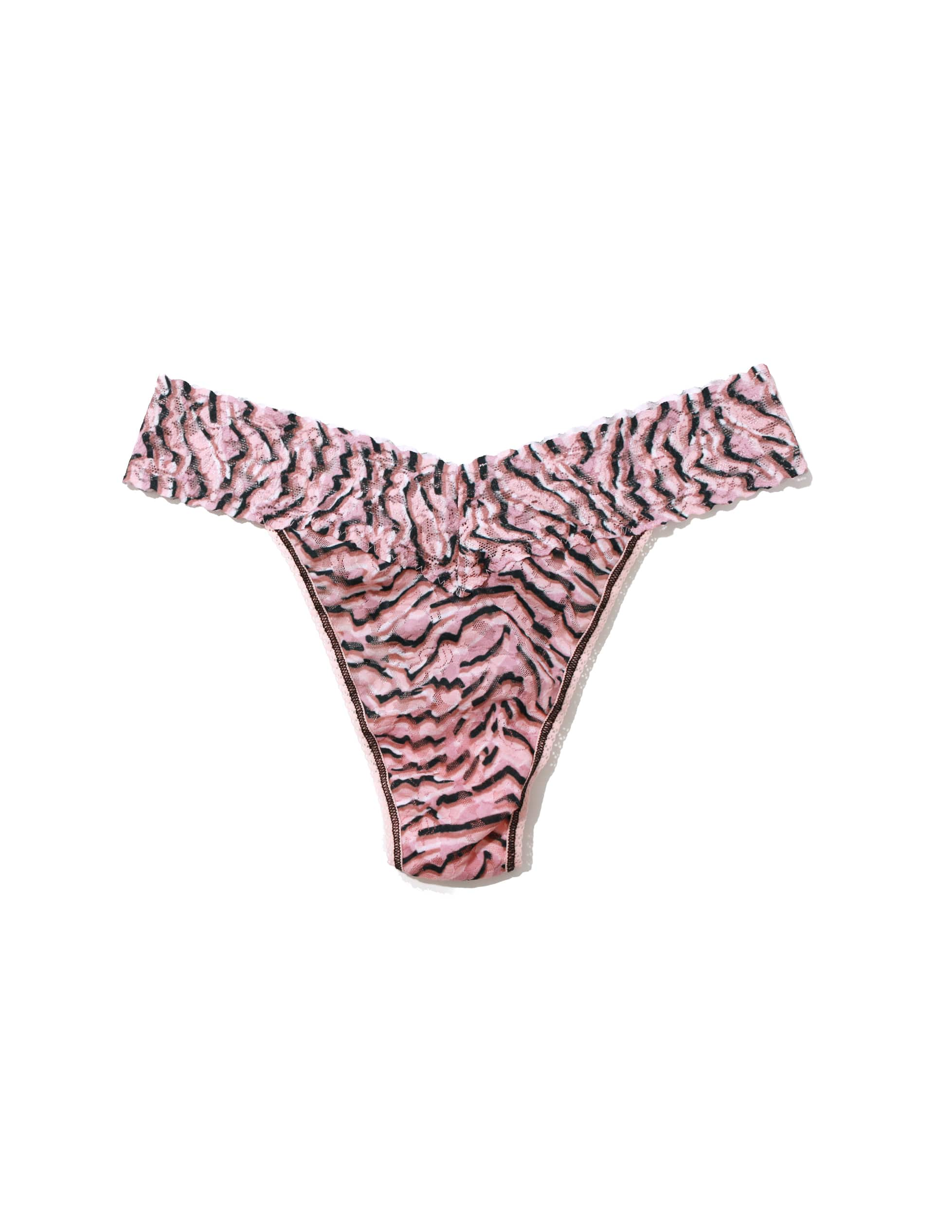 Hanky Panky Women's Original Rise Signature Lace Printed Thong - Pink Mix, Pink Mix