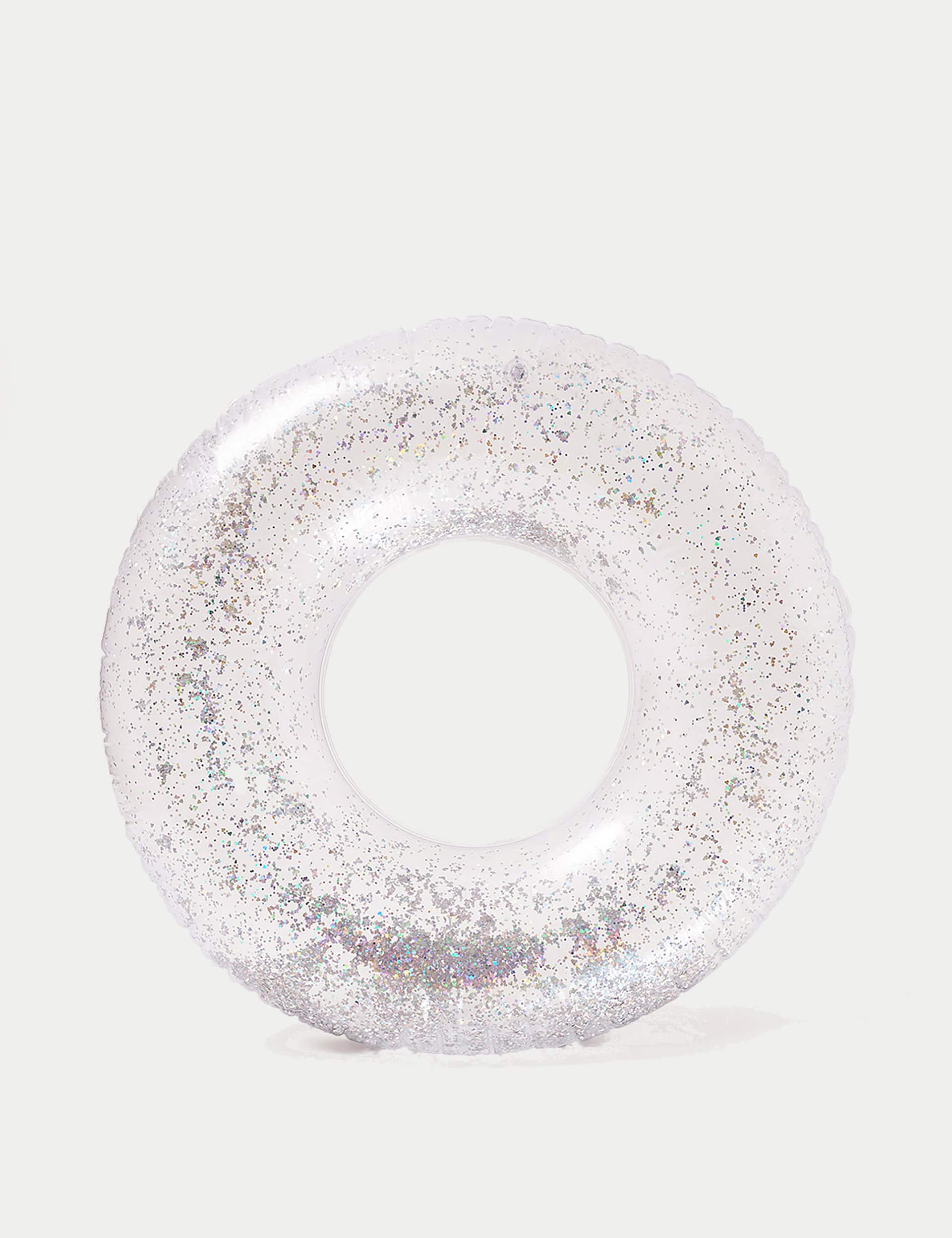 Sunnylife Inflatable Glitter Pool Ring - Silver Mix, Silver Mix