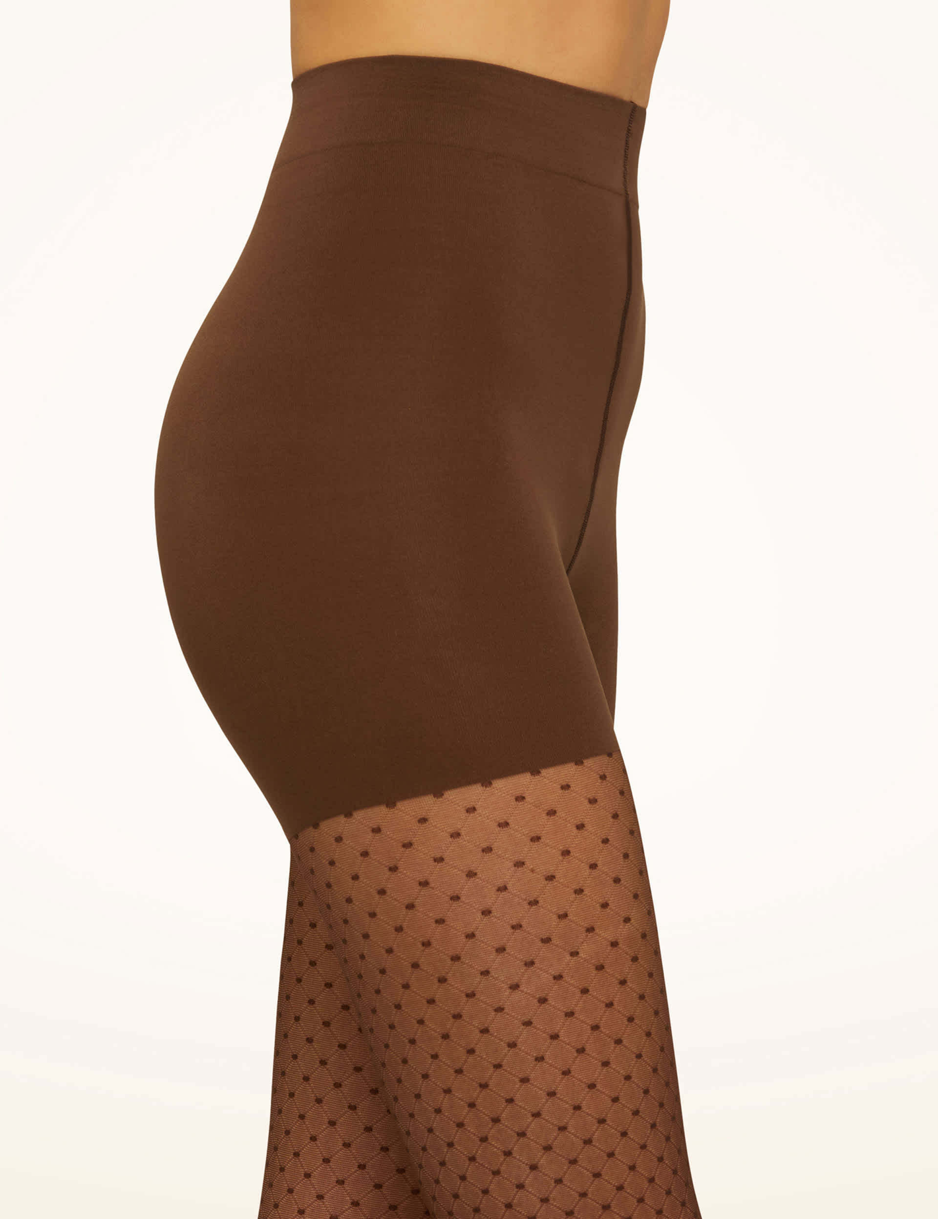 Wolford Women's 20 Denier Medium Control Dot Sheer Tights - Brown, Brown,Black