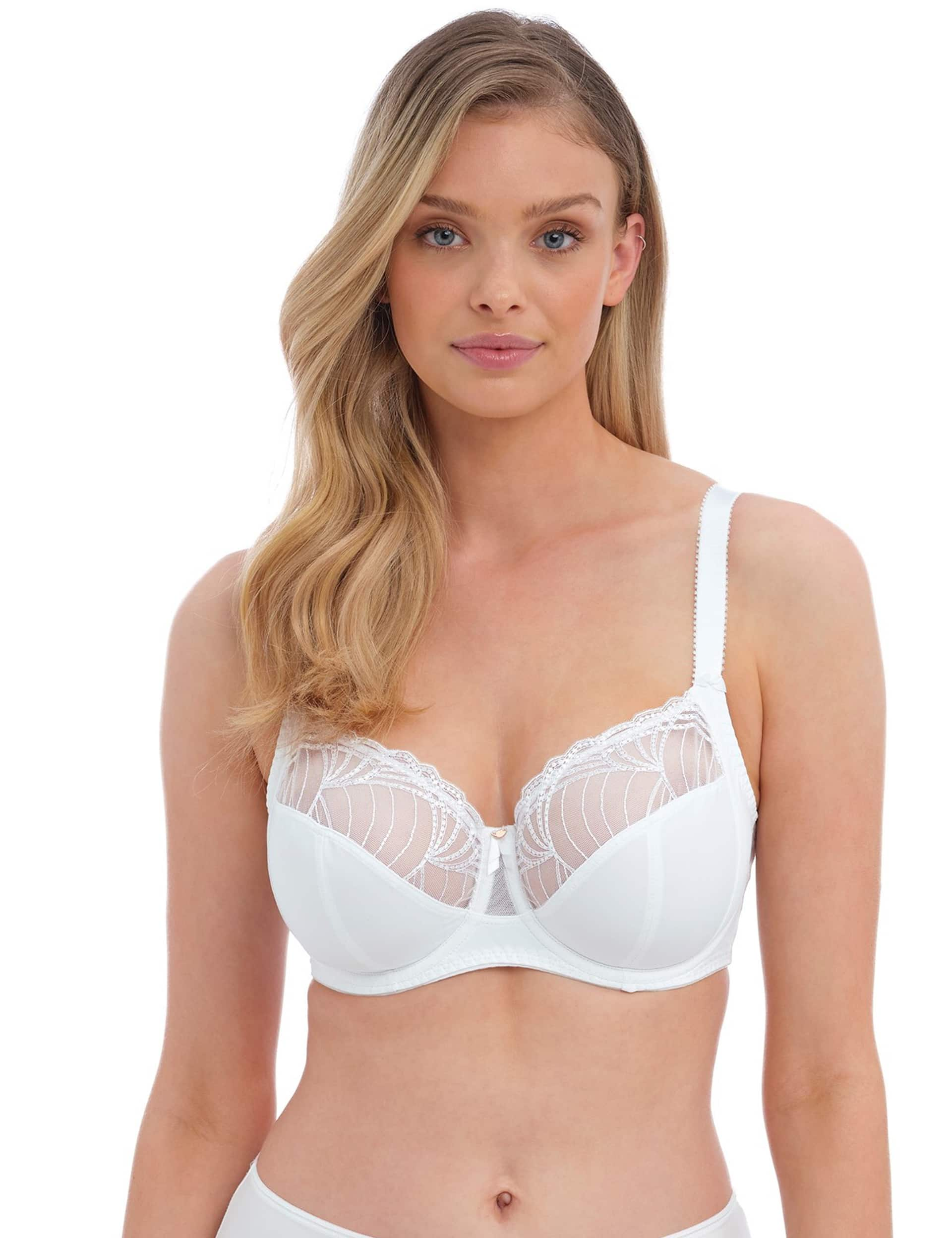 Fantasie Women's Adelle Wired Side Support Full Cup Bra - 30FF - White, Natural Beige,White