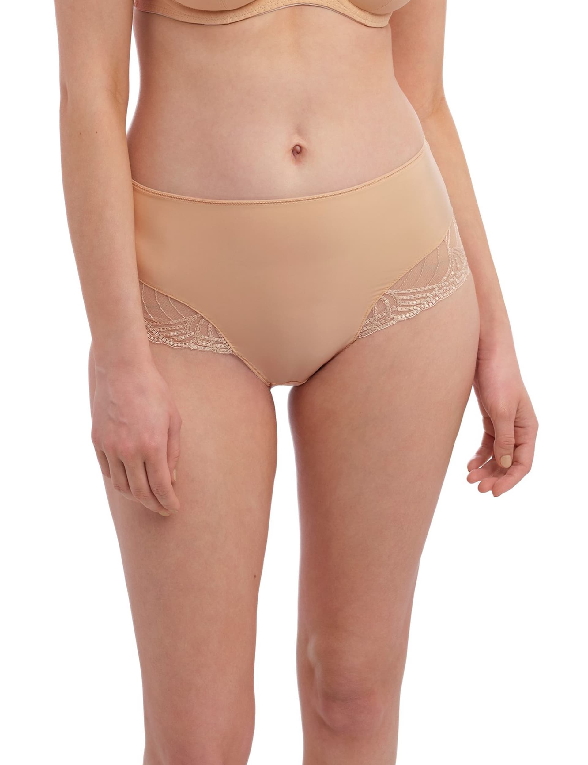 Fantasie Women's Adele High Waisted Full Briefs - Beige Marl, Beige Marl,White Mix