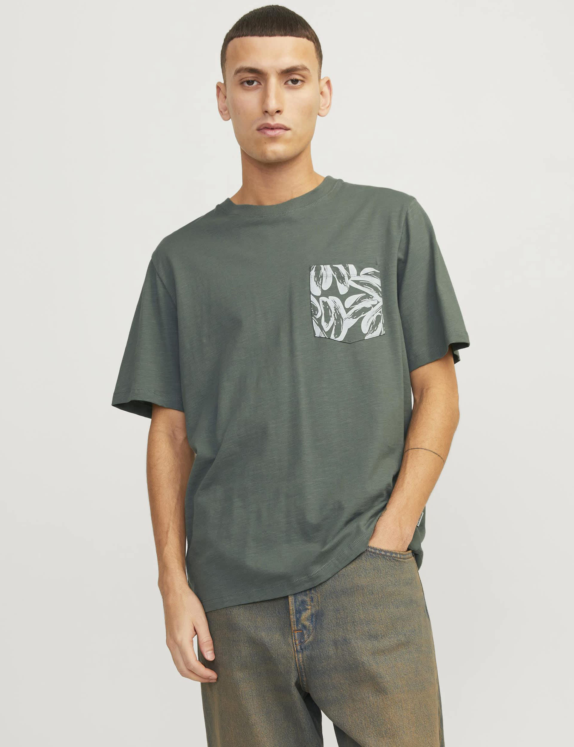 Jack & Jones Men's Pure Cotton Crew Neck T-Shirt