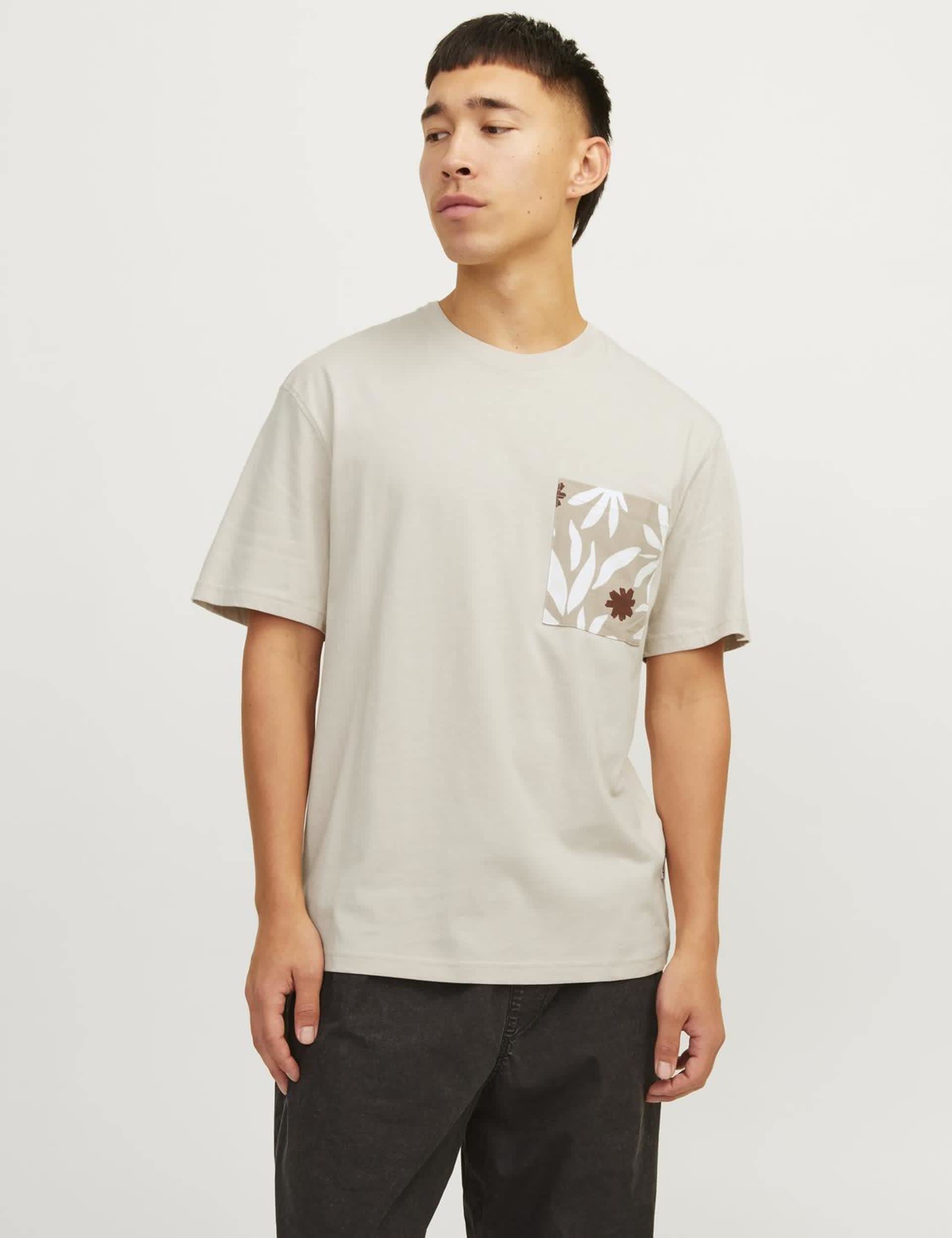 Jack & Jones Men's Pure Cotton Printed T-Shirt - XL - White Mix, White Mix