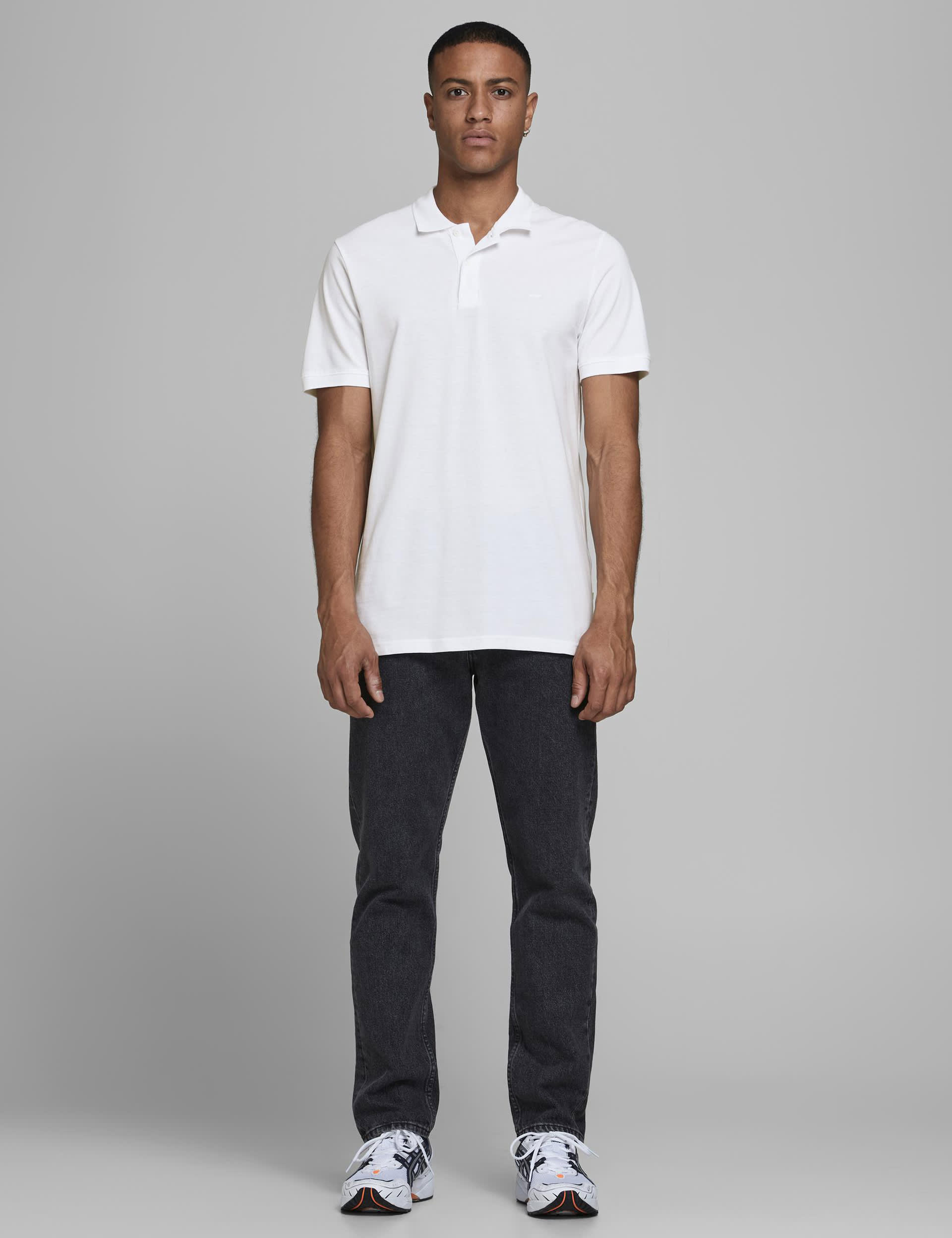 Jack & Jones Men's Pure Cotton Polo Shirt - XXL - White, White,Navy