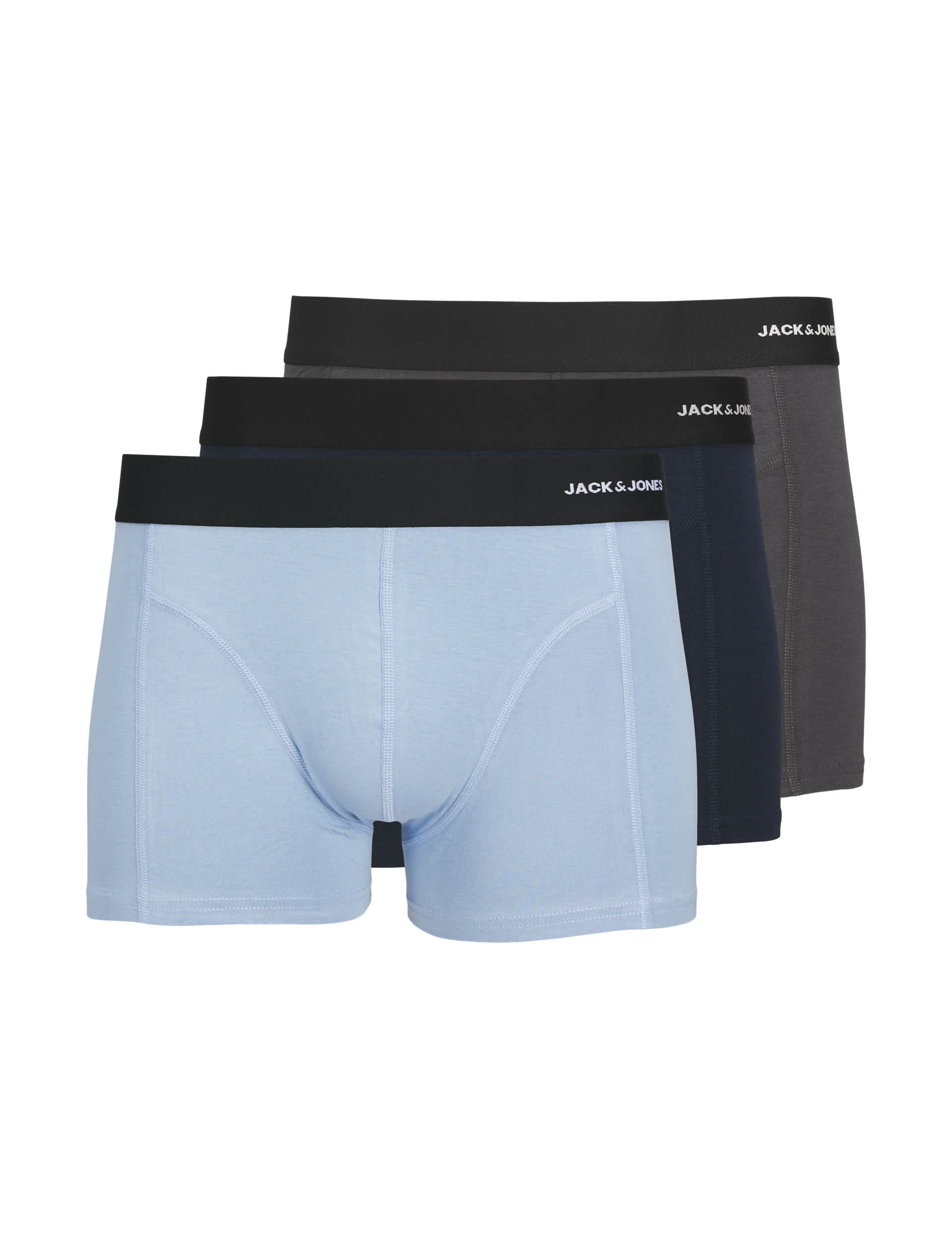 Jack & Jones Men's 3pk Cotton Blend Trunks - M - Navy Mix, Navy Mix