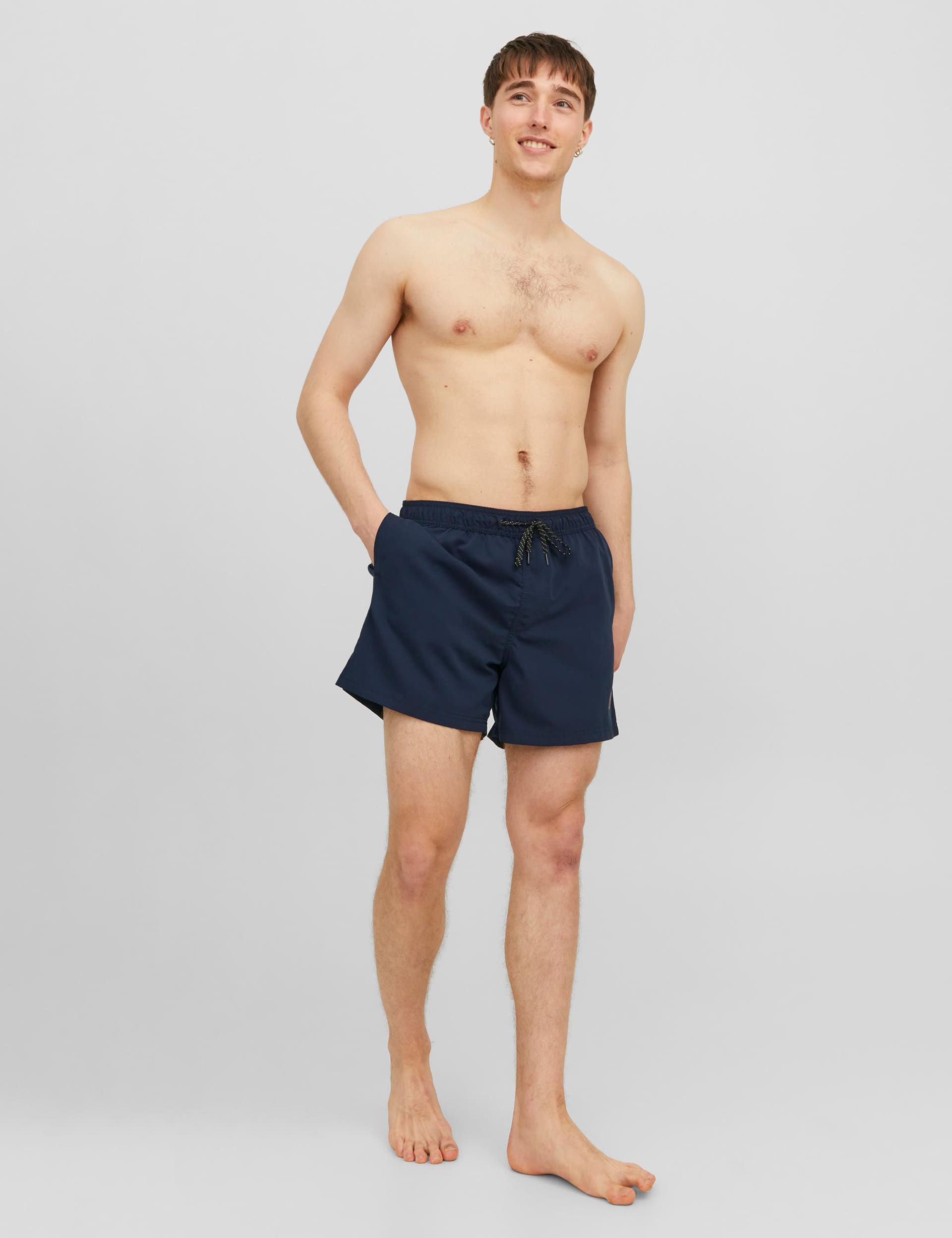 Jack & Jones Men's Pocketed Swim Shorts - XL - Navy, Navy,Black