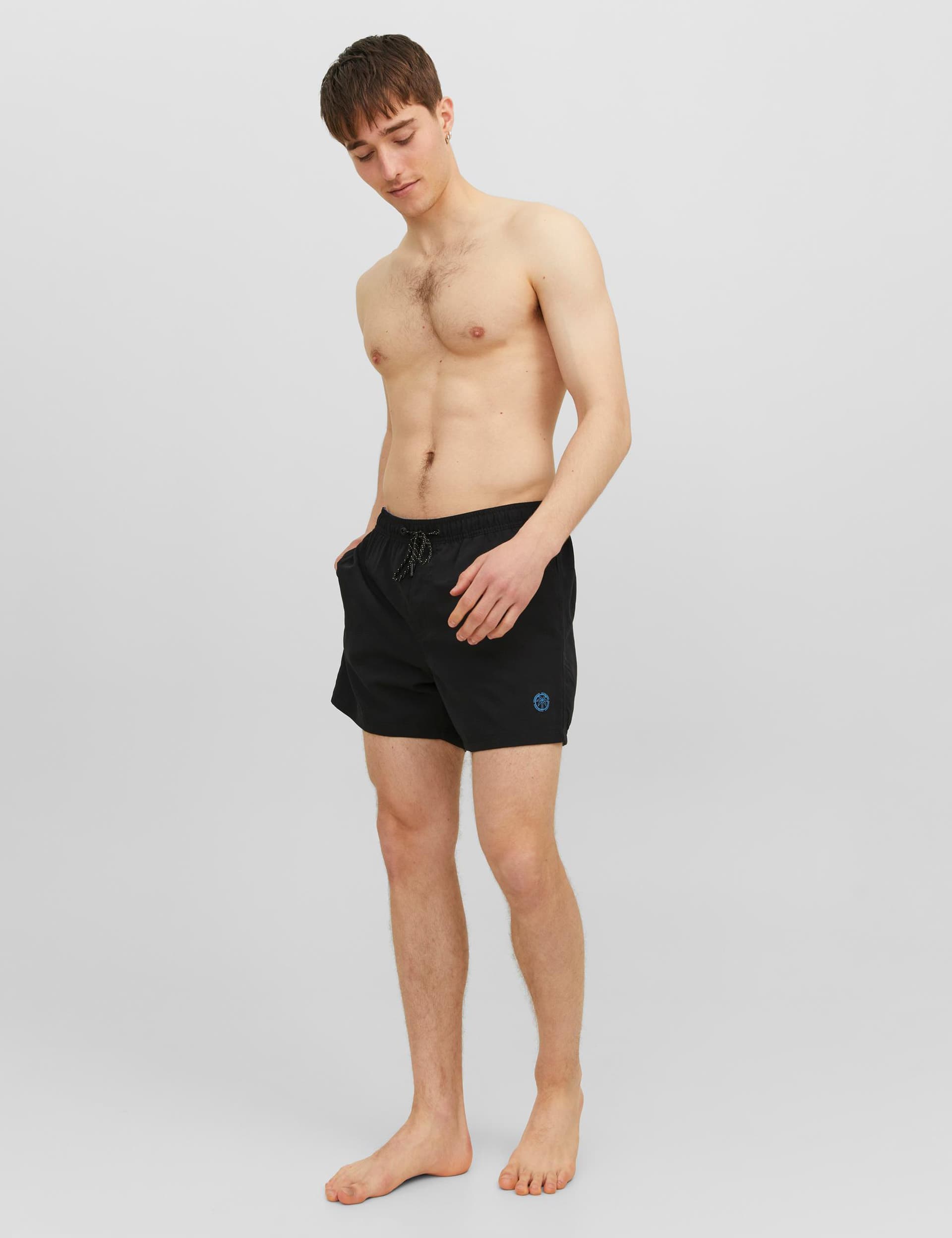 Jack & Jones Men's Pocketed Swim Shorts - XL - Black, Navy,Black