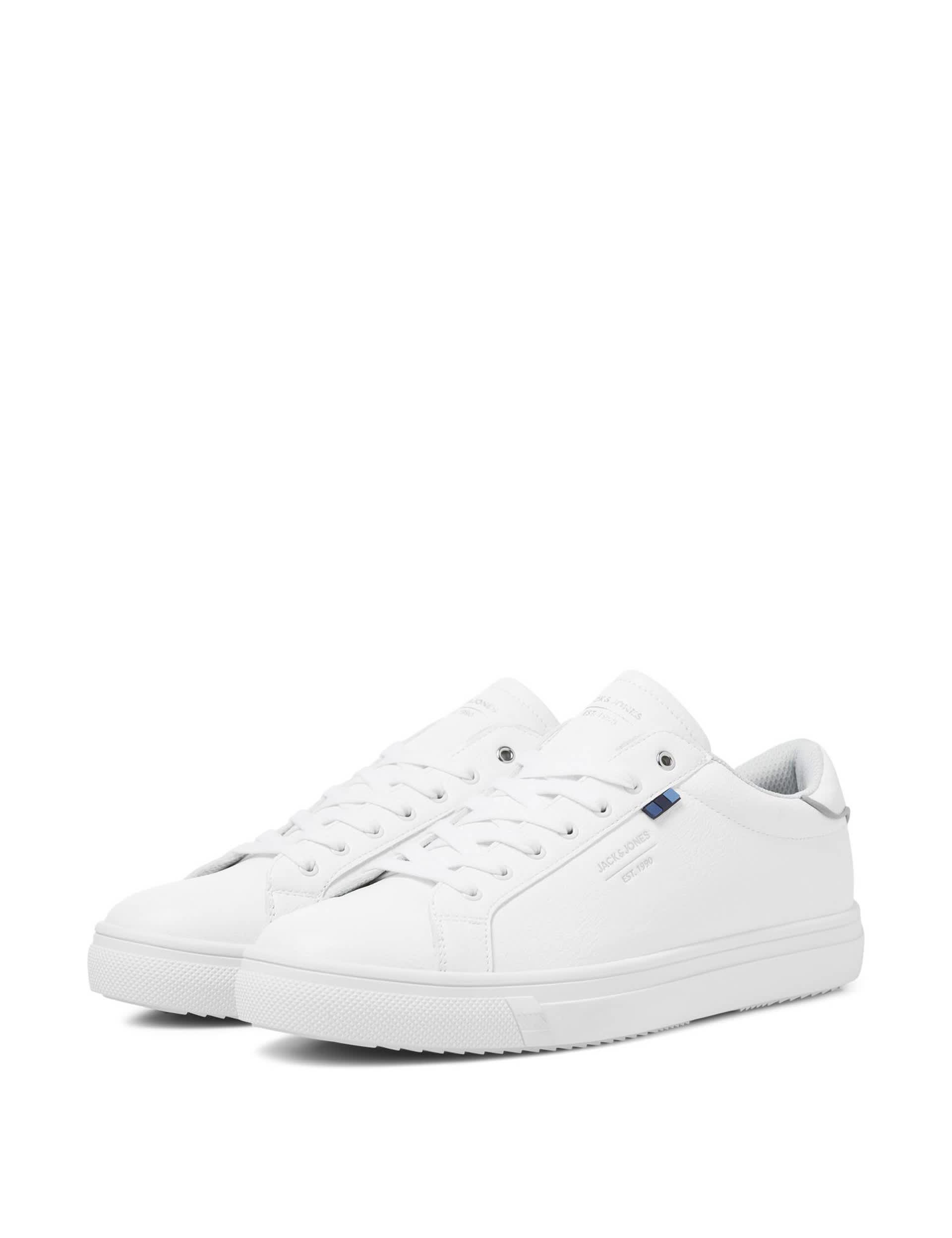 Jack & Jones Men's Lace Up Trainers - 9 - White/White, White/White