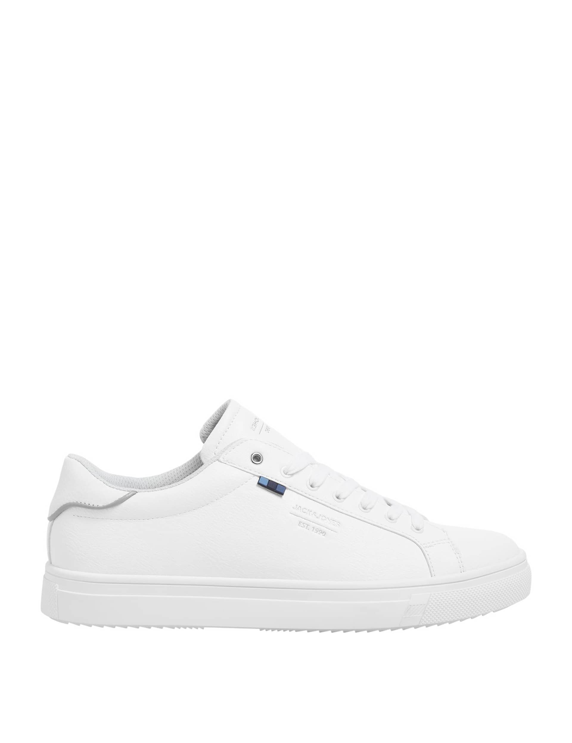 Jack & Jones Men's Lace Up Trainers - 9 - White/White, White,White/White