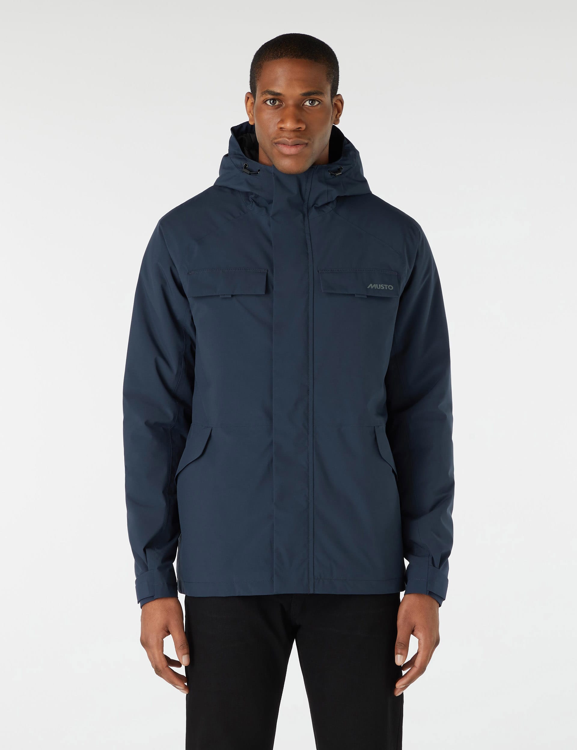 Musto Men's Waterproof Padded Hooded Coat - L - Navy, Navy,Green