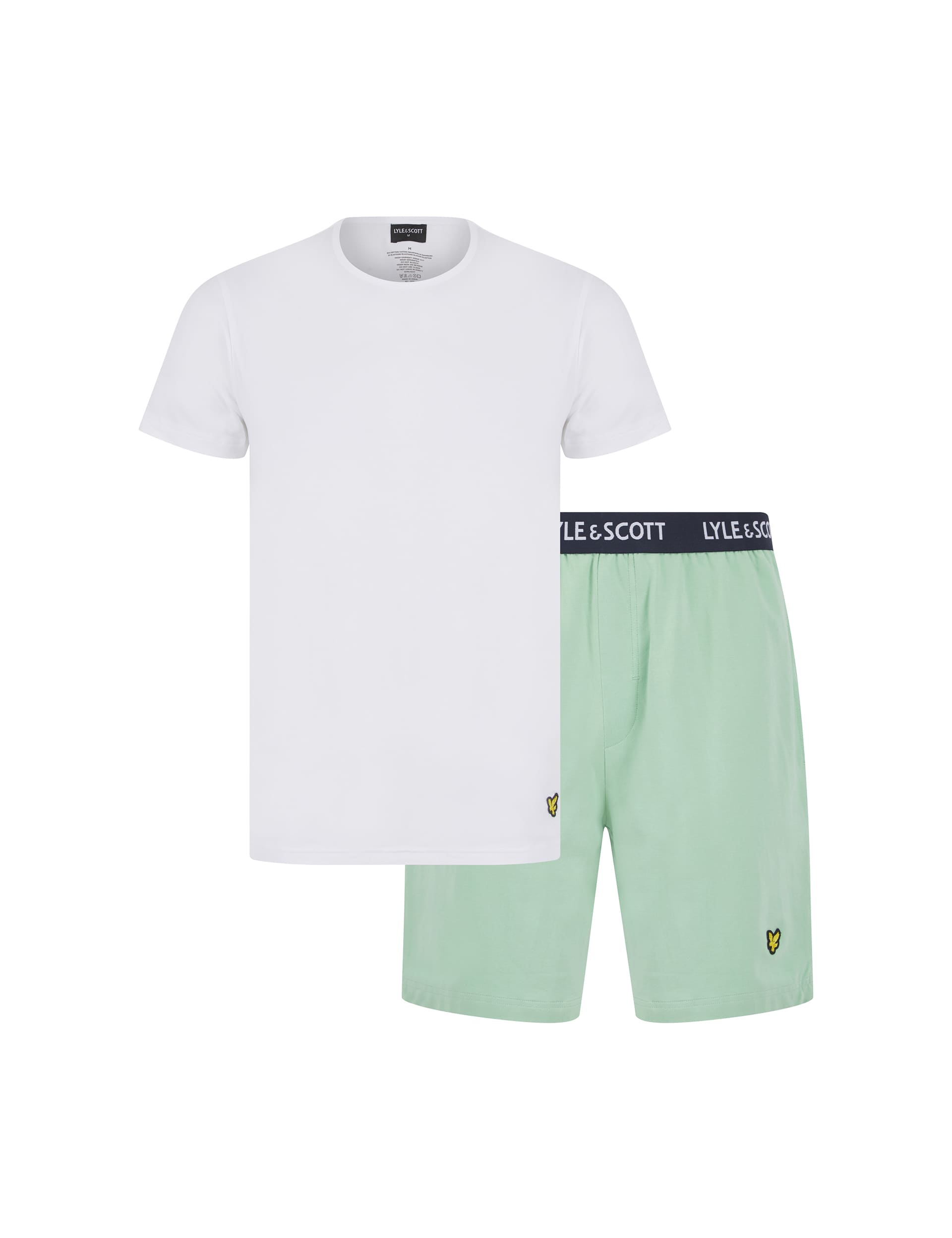 Lyle & Scott Men's Cotton Rich Jersey Pyjama Set - Blue Mix, Green Mix,Blue Mix