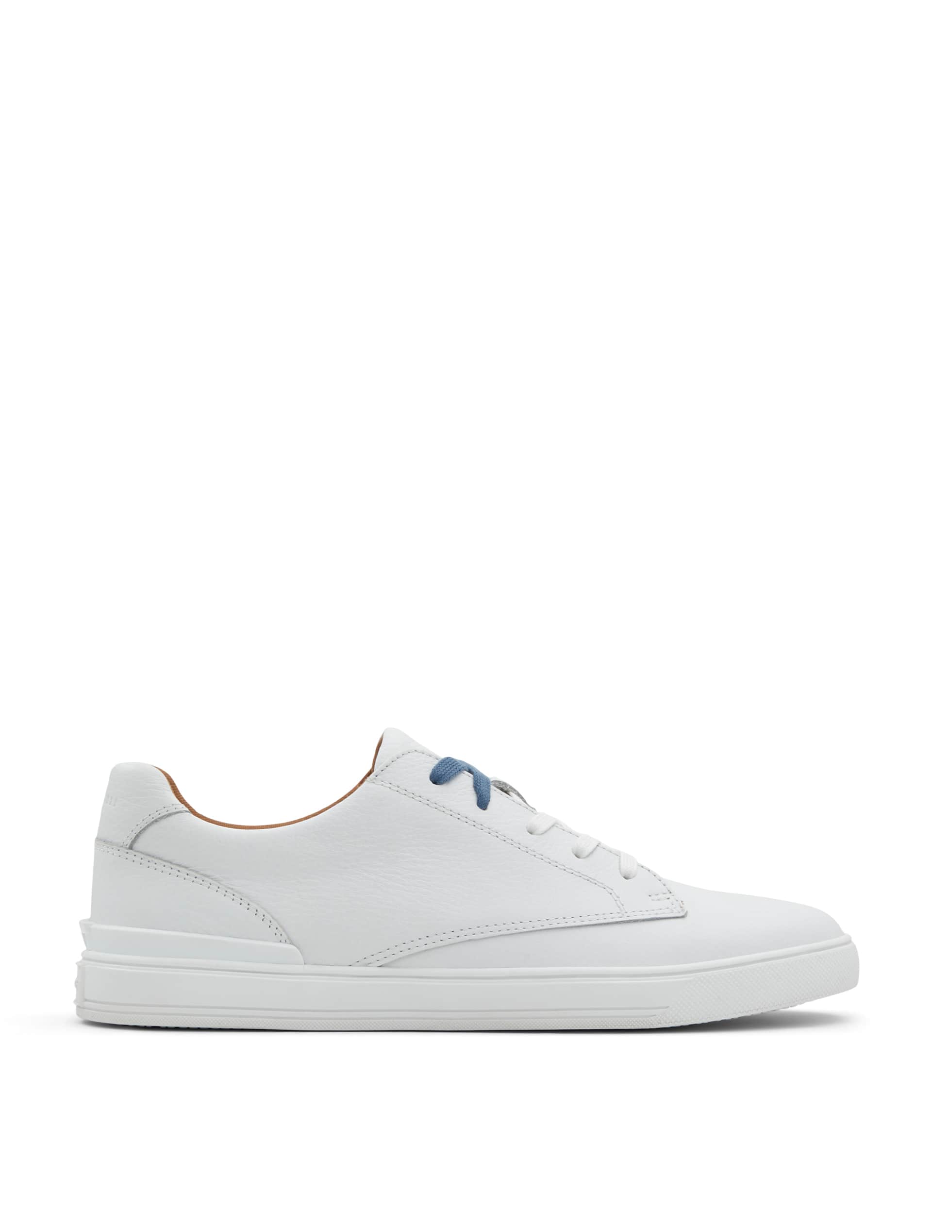 Ted Baker Men's Leather Lace Up Trainers - 9 - White, White,Navy,Stone