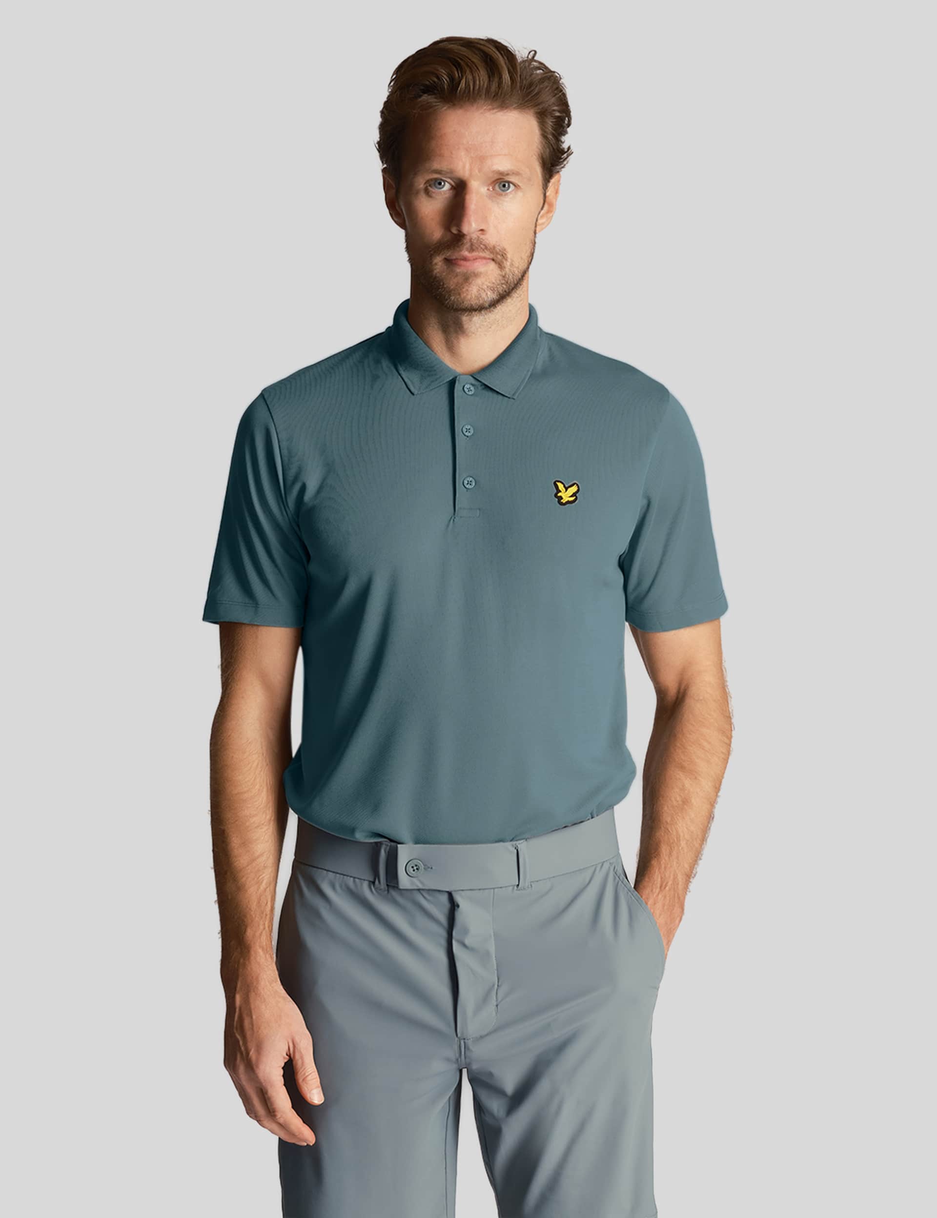 lyle & scott technical logo polo shirt - blue, blue