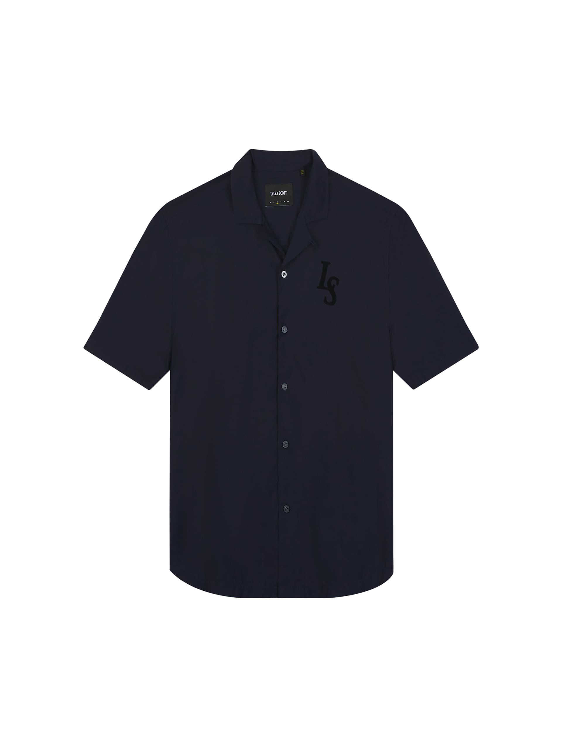 Lyle & Scott Men's Revere Print Shirt - L - Navy Mix, Navy Mix,Blue Mix