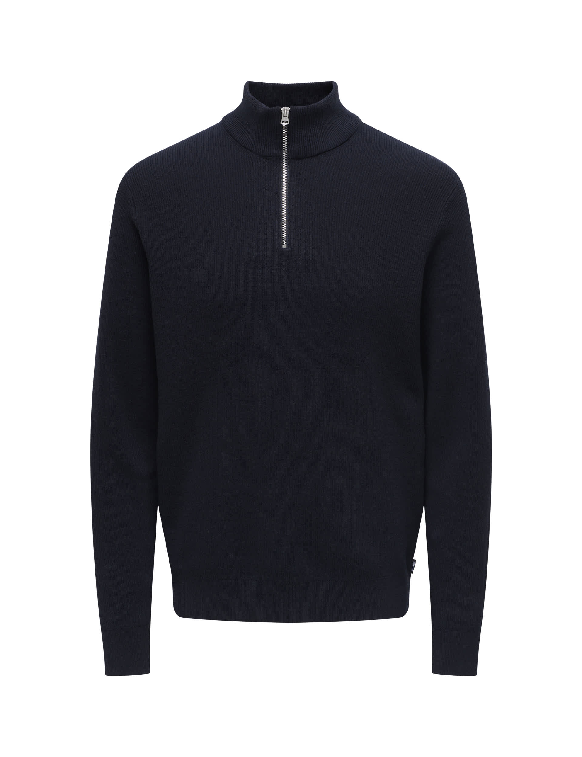 Only & Sons Men's Cotton Rich Half Zip Jumper - S - Navy Mix, Navy Mix