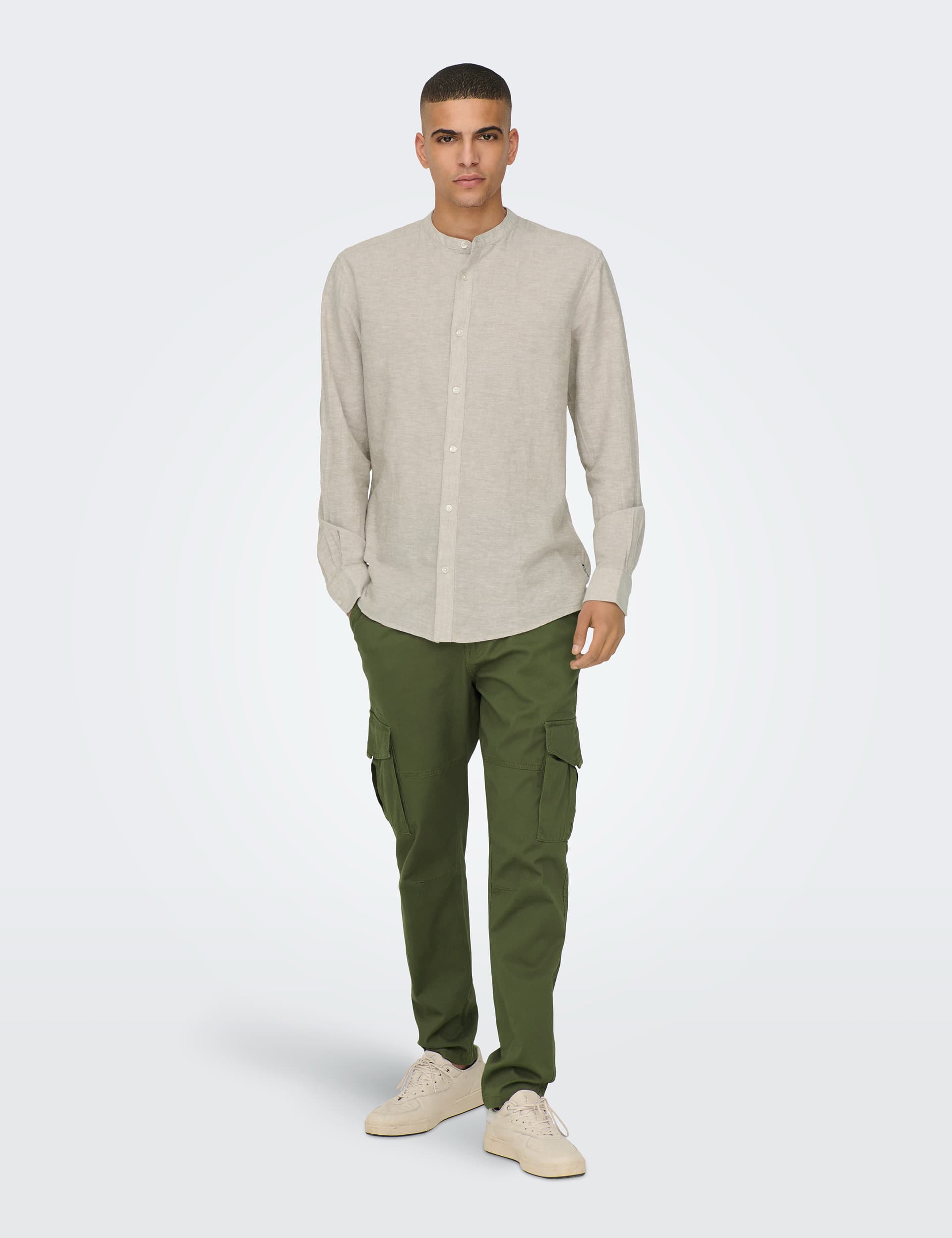 Only & Sons Men's Tapered Fit Cargo Trousers - 3034 - Green, Green