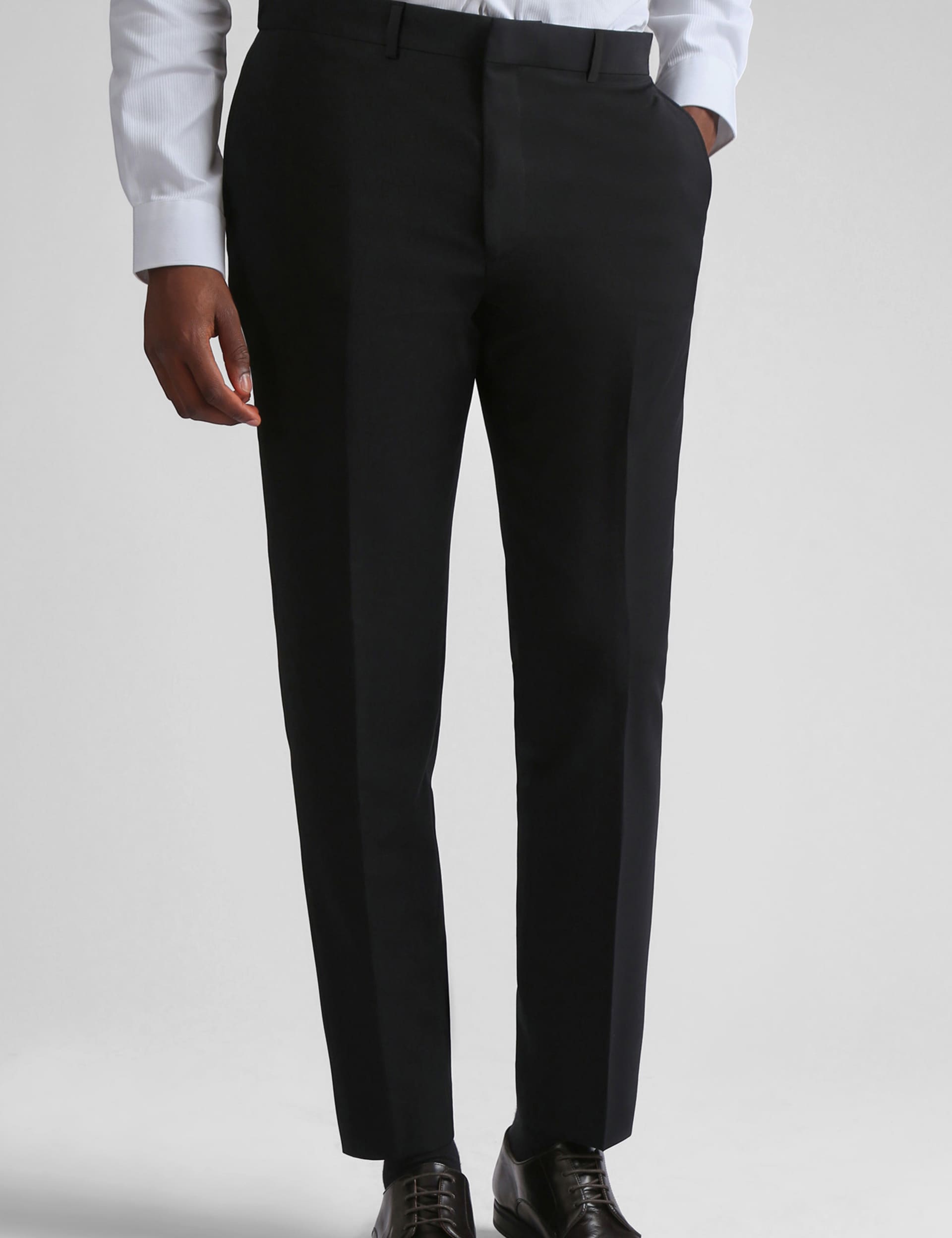 Ted Baker Men's Slim Fit Wool Rich Tuxedo Trousers - 38REG - Black, Black