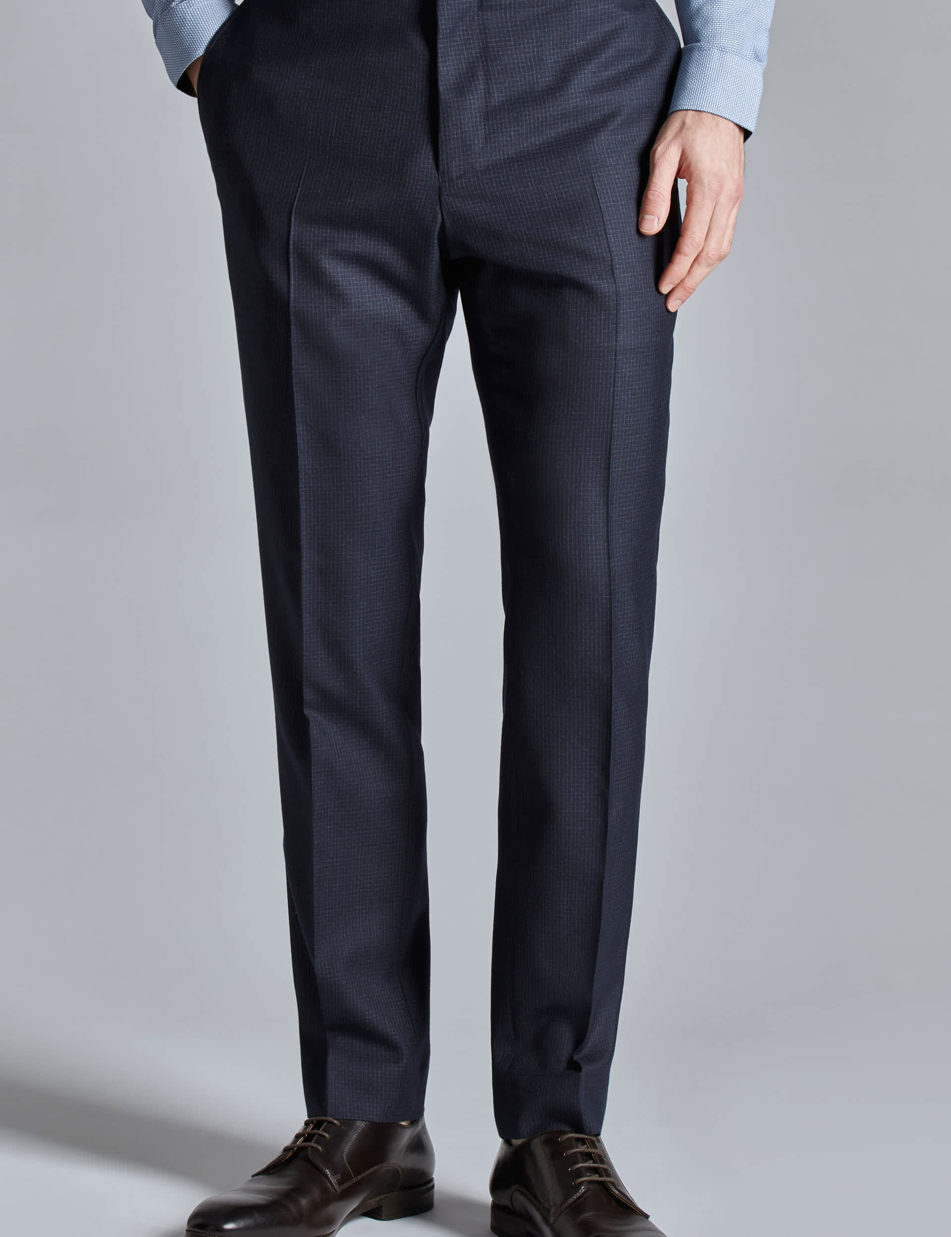 Ted Baker Men's Regular Fit Wool Rich Check Suit Trousers