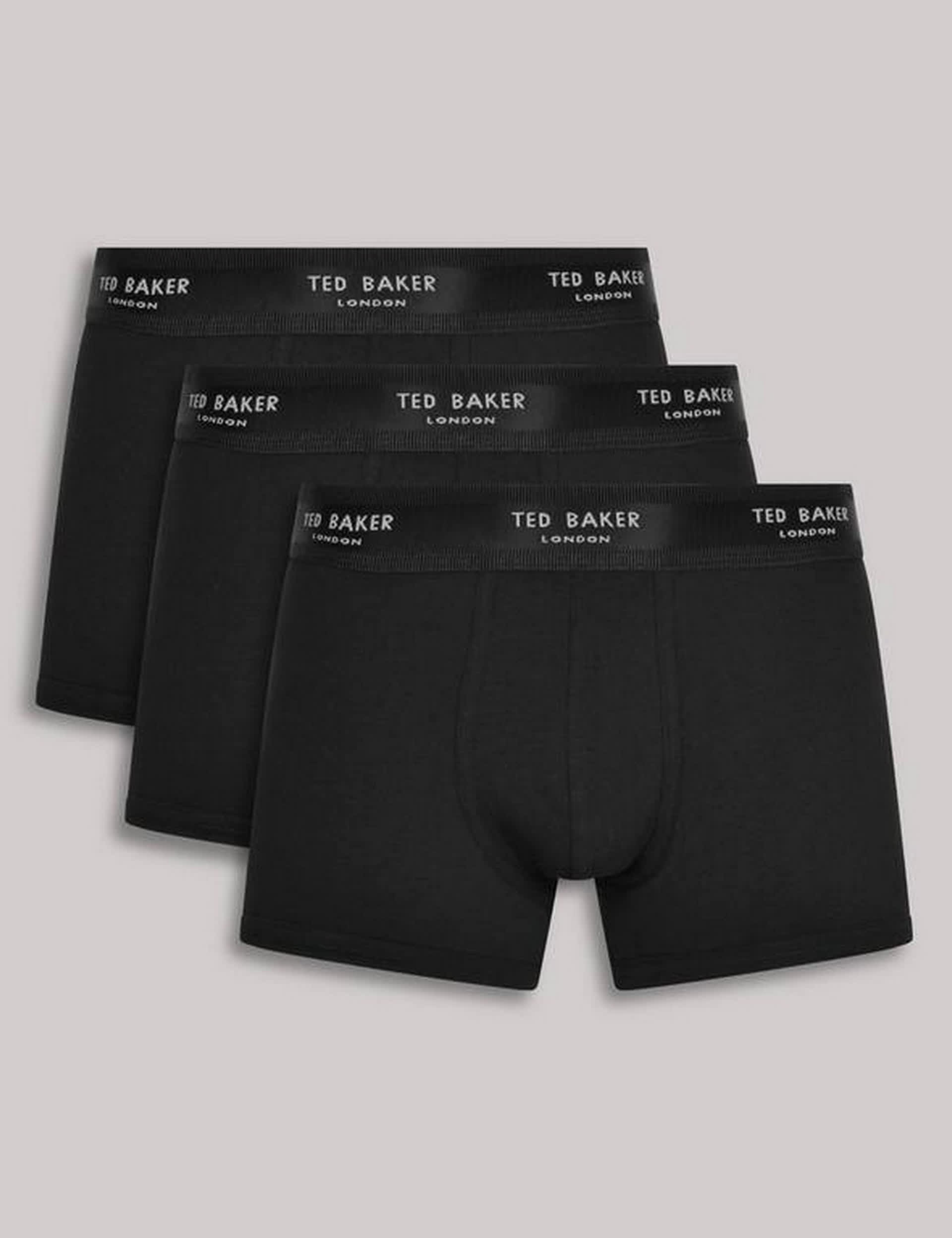 Ted Baker Men's 3pk Cotton Stretch Trunks - L - Black, Grey Mix,Multi,Navy,Black