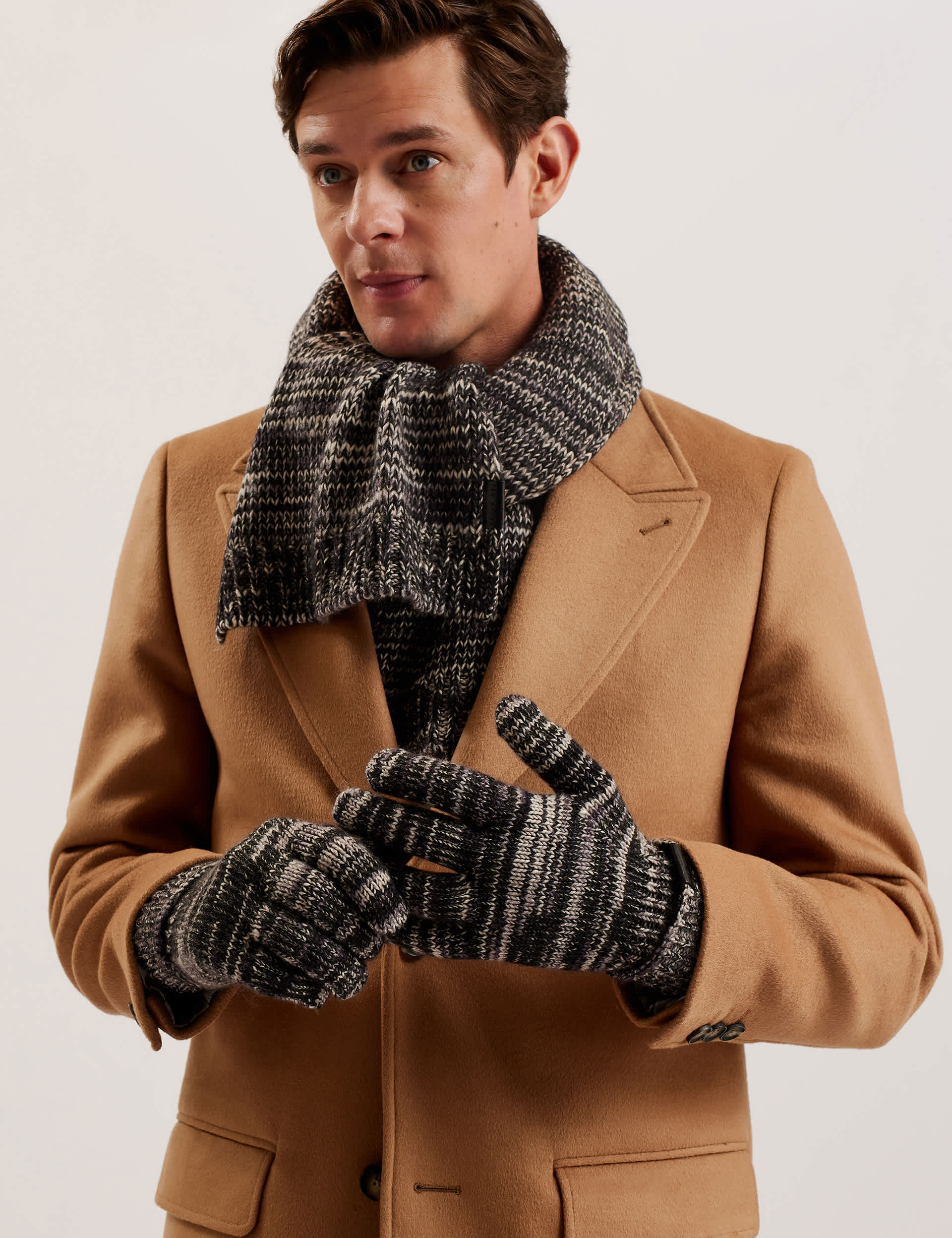 Ted Baker Men's Perciys Knitted Gloves - Grey, Grey