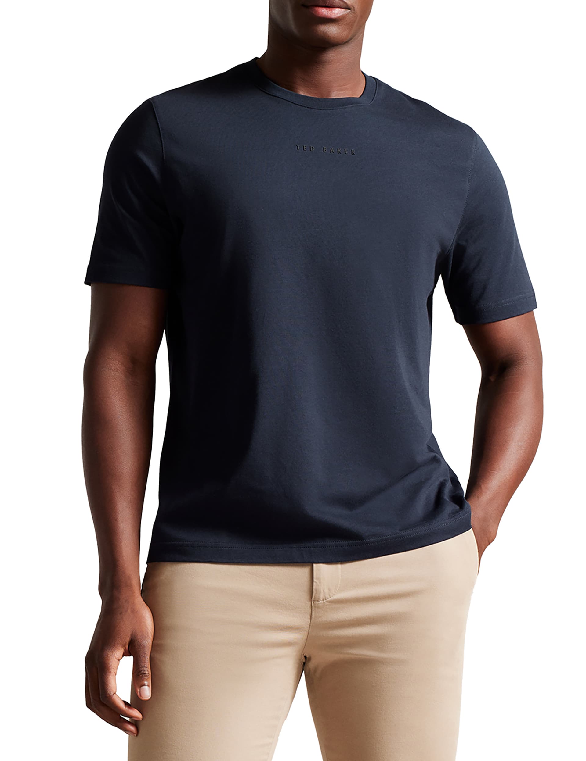 Ted Baker Men's Pure Cotton Crew Neck T-Shirt - XXL - Navy, White,Navy