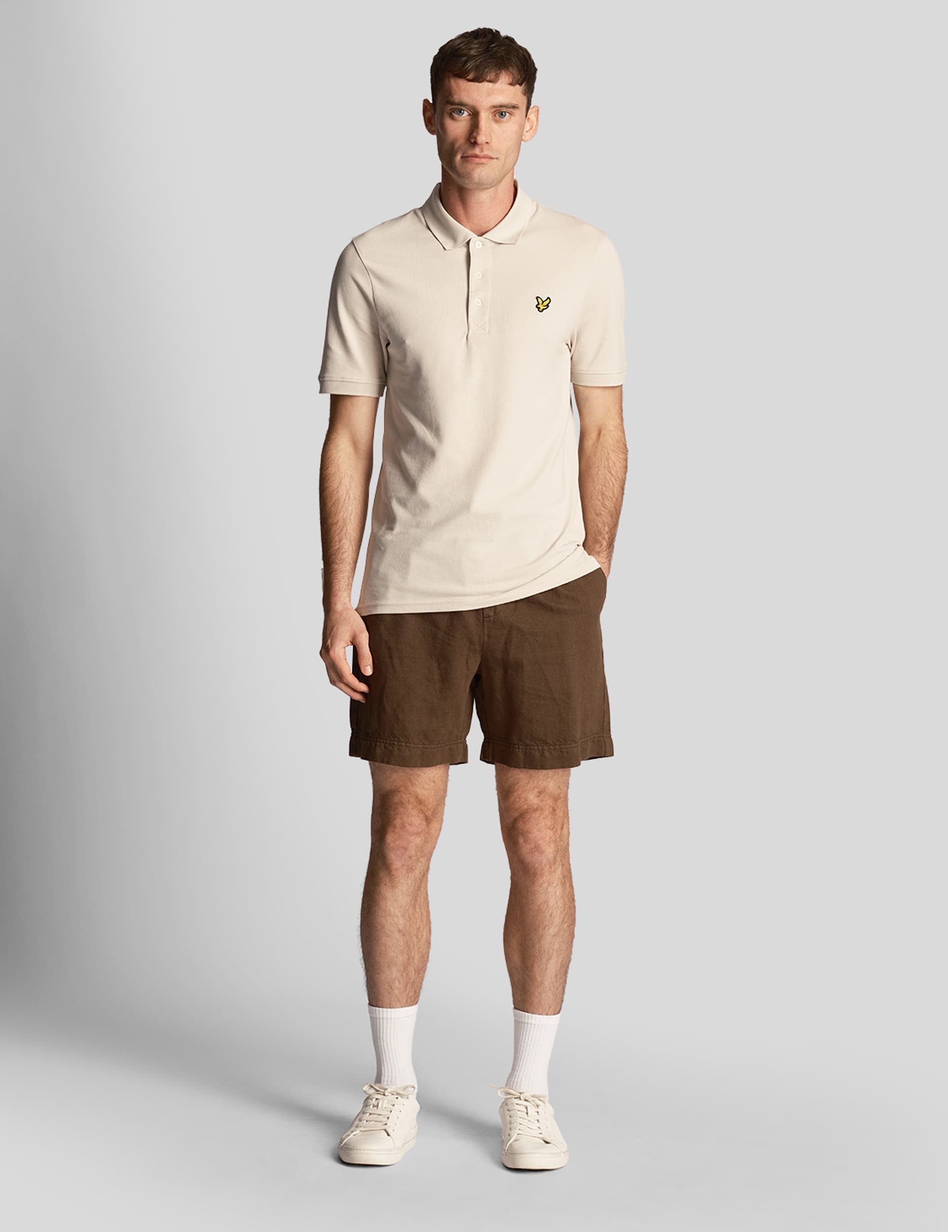 Lyle & Scott Men's Regular Fit Linen Blend Shorts - M - Green, Green