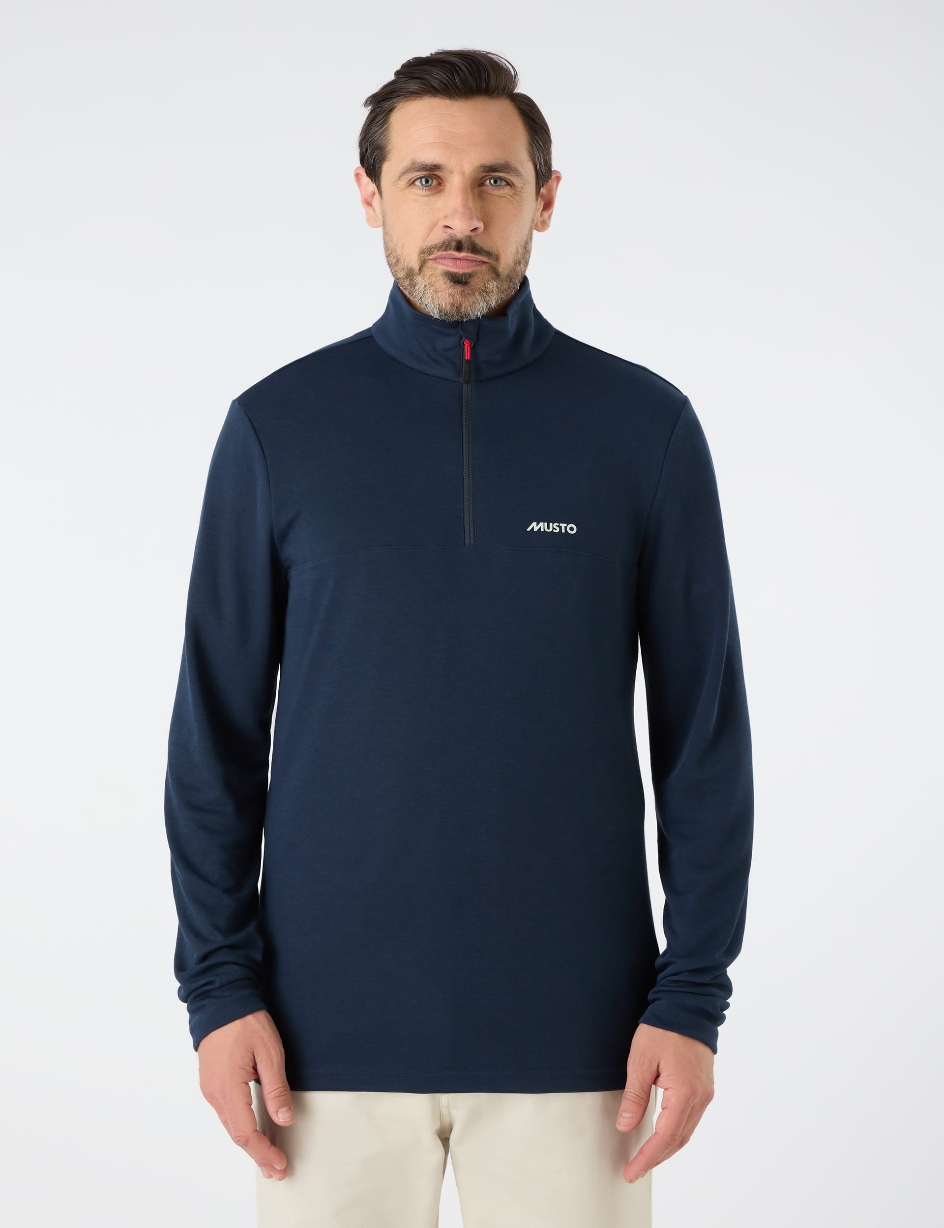 Musto Men's Fleece Half Zip Funnel Neck Top - XXL - Navy, Navy